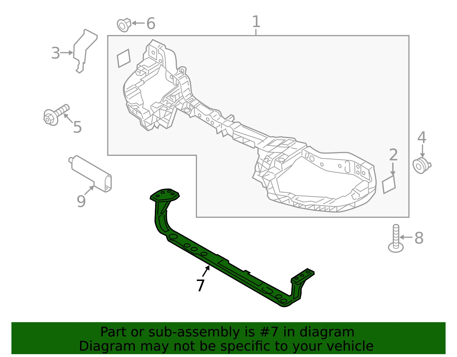 Radiator Support Tie Bar - Ford (8V6Z-16138-B) - view 8