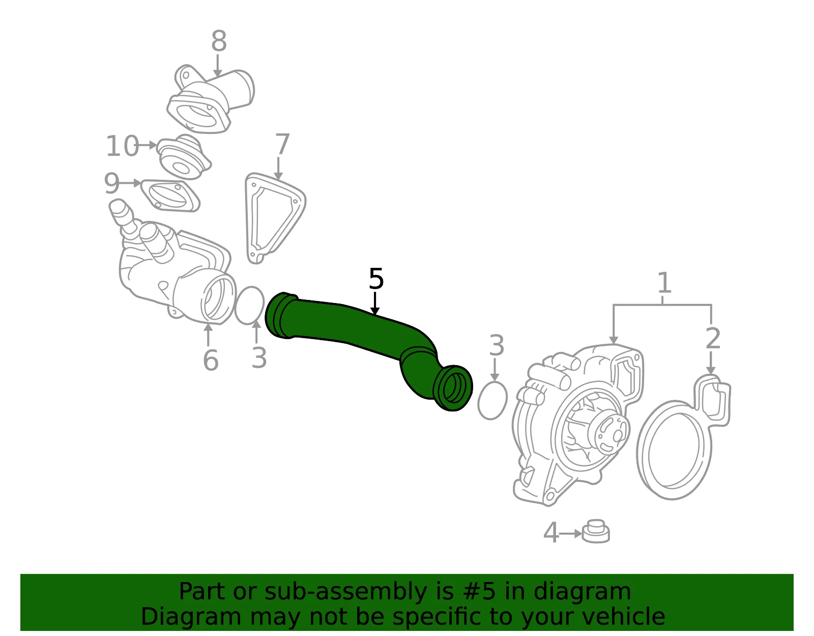 Radiator Outlet Pipe - GM (90537356) - view 6