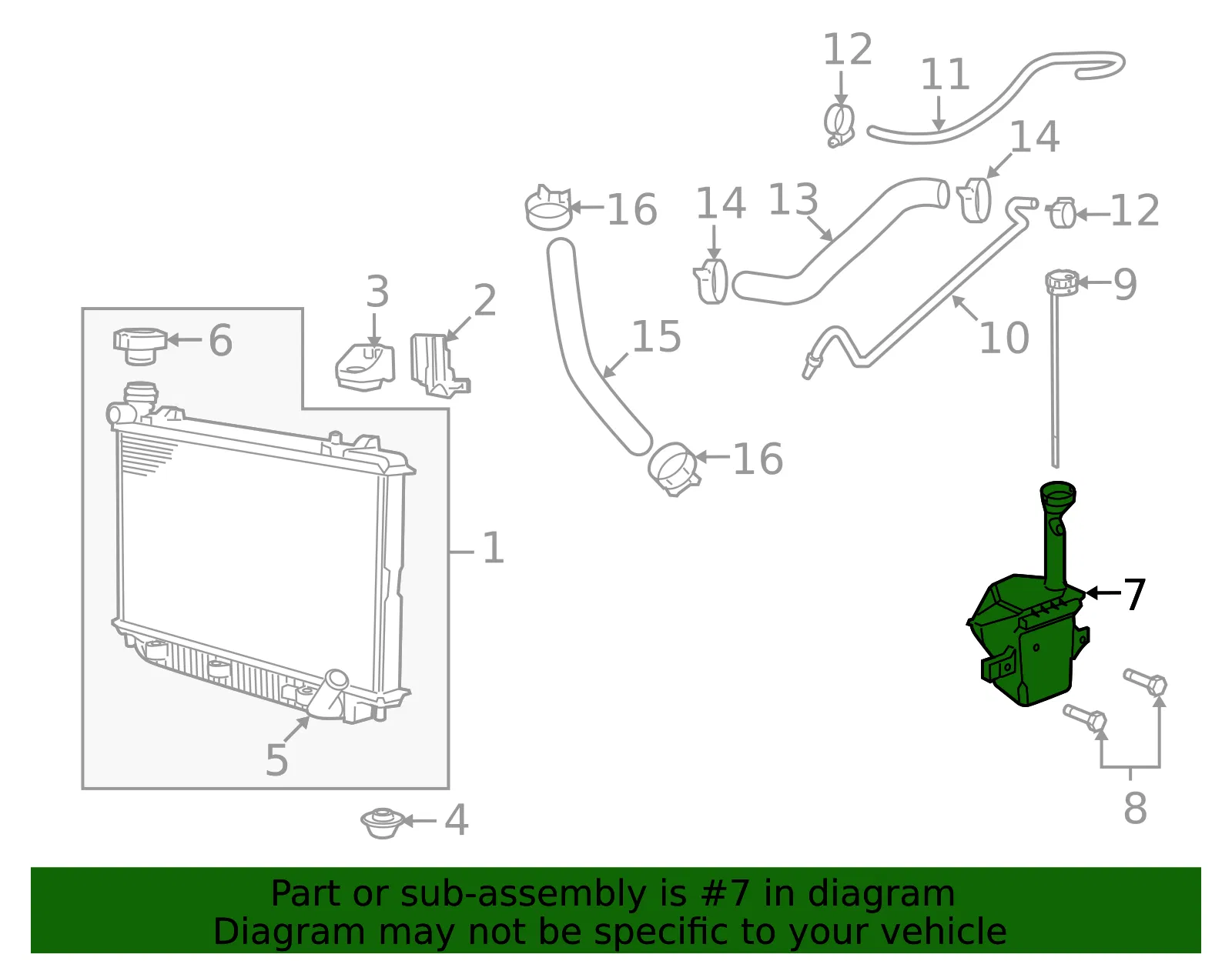 Coolant Recovery Reservoir - ACDelco (92164620) - view 6