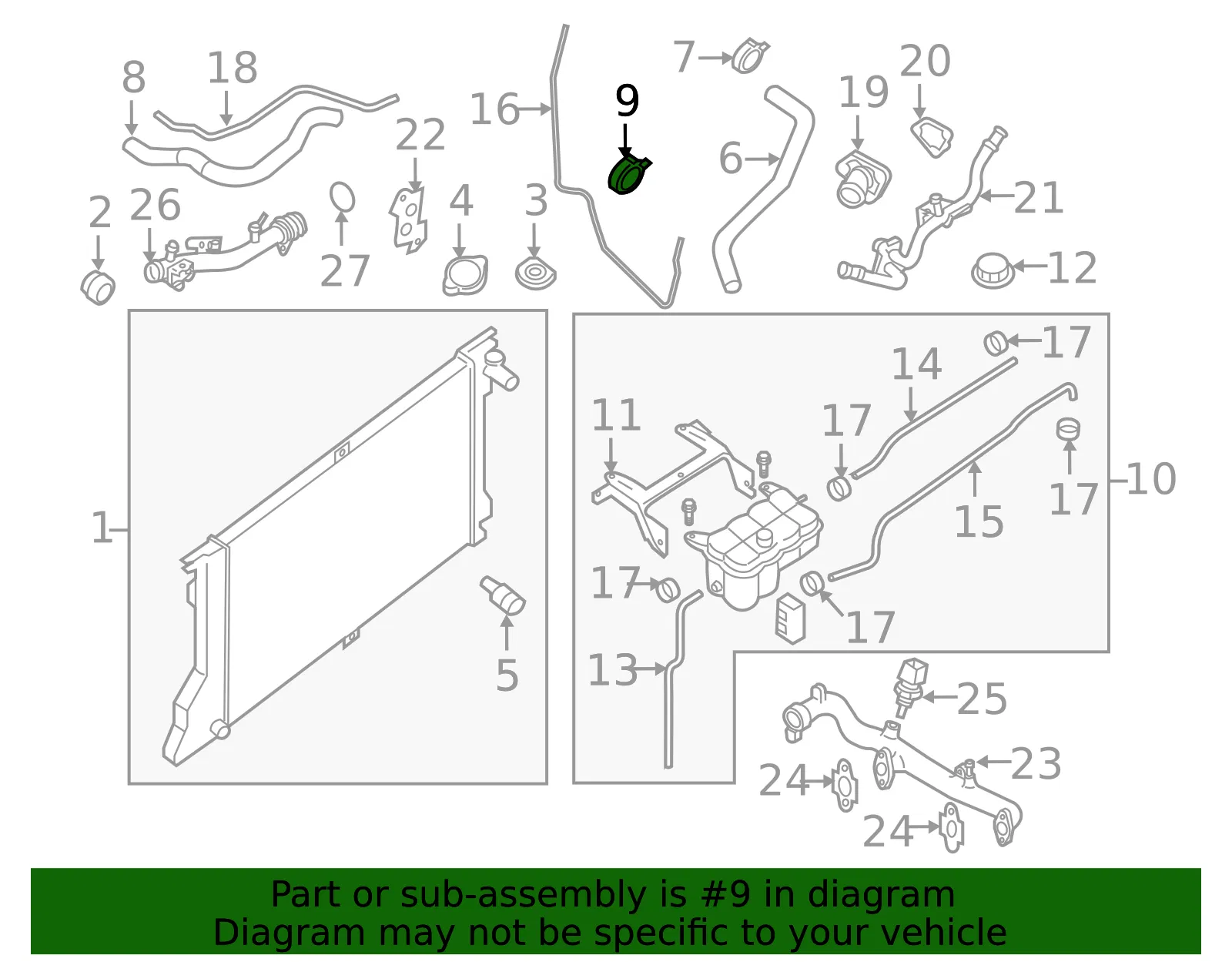 Radiator Hose Clamp - Nissan (92527-ZX51A) - view 3