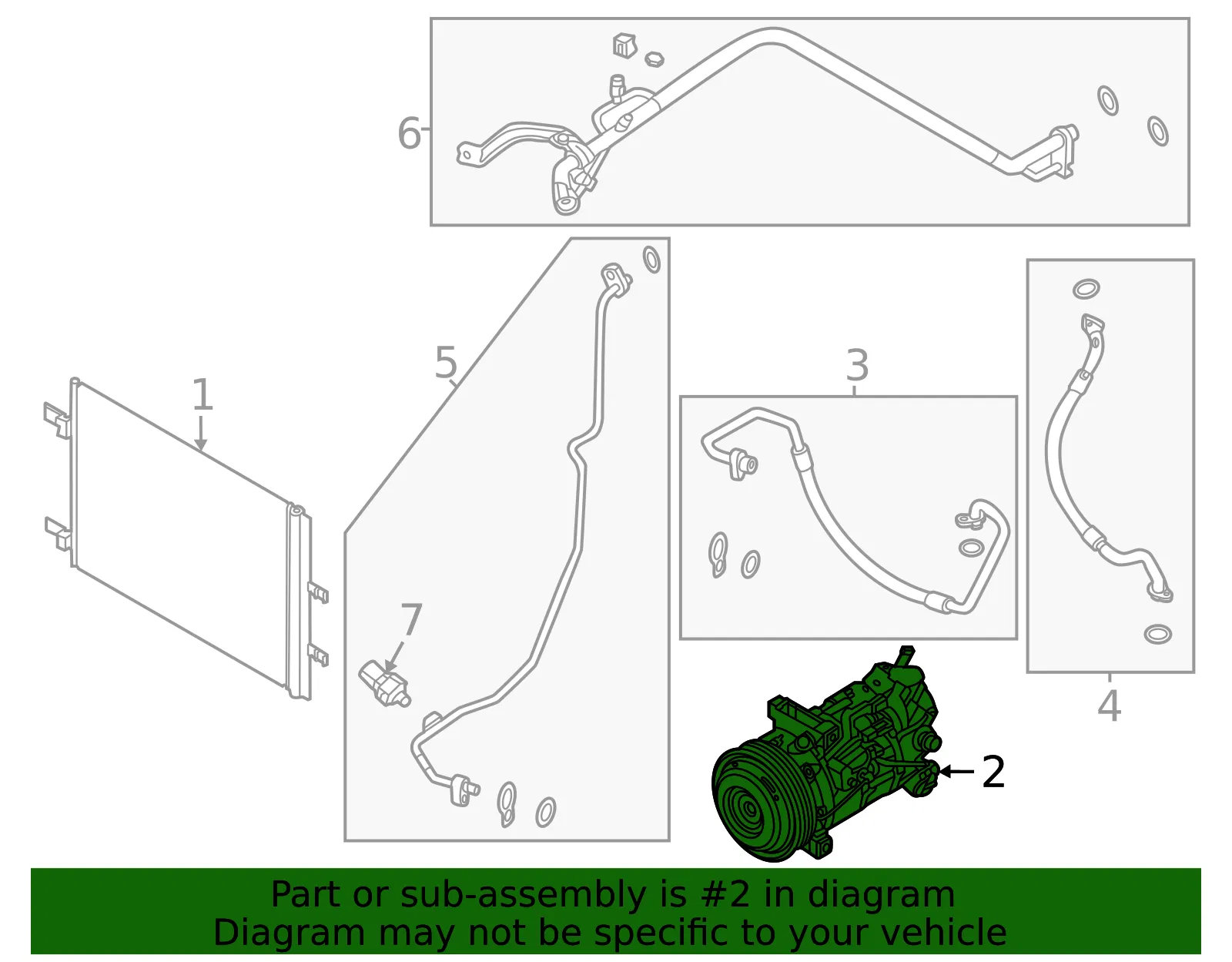 Air Conditioner Compressor - Nissan (92600-6RA2A) - view 2