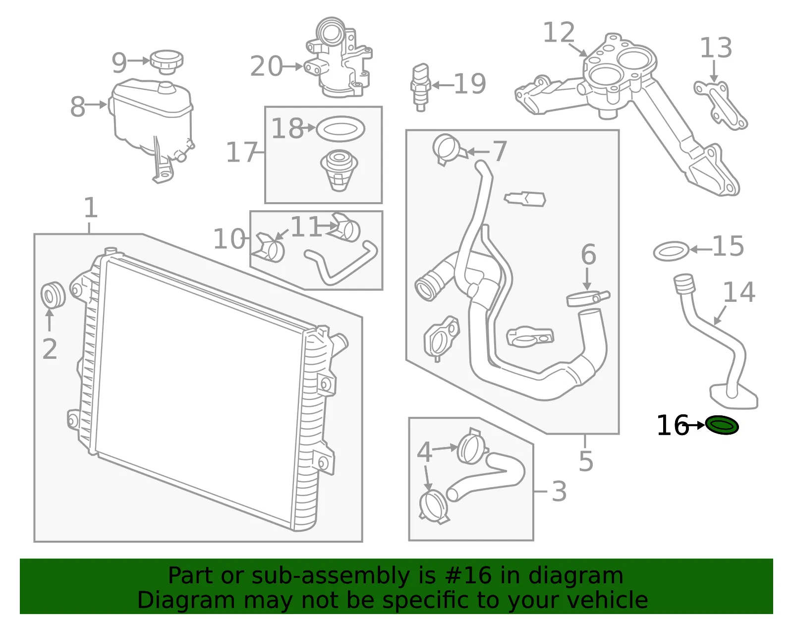 Thermostat Bypass Pipe Seal - GM (94011603) - view 5