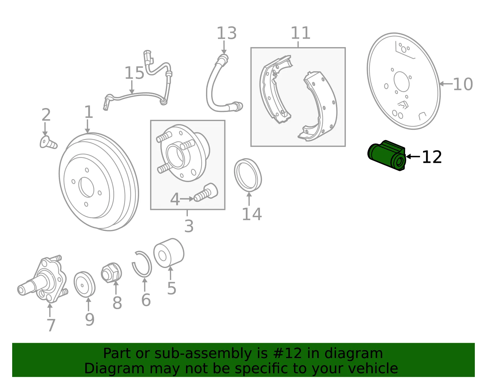 Rear Drum Brake Wheel Cylinder - GM (95194945) - view 5