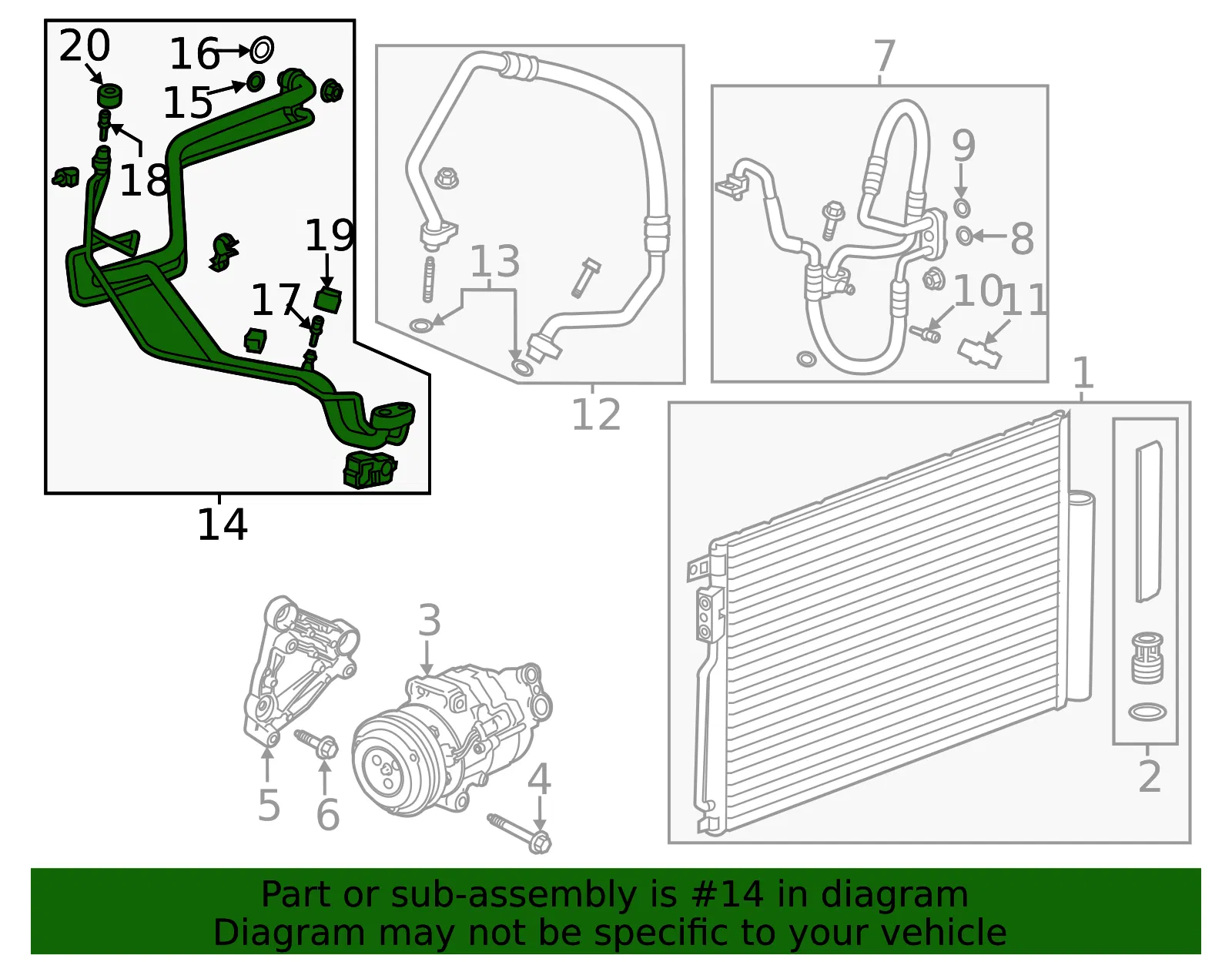 Air Conditioning Evaporator Hose - GM (95352965) - view 7