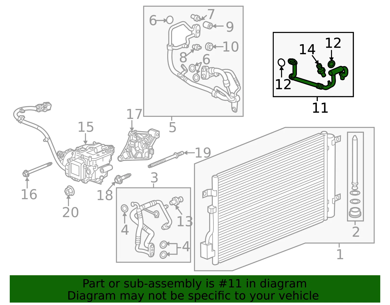 Air Conditioning Compressor Hose - GM (95366493) - view 3