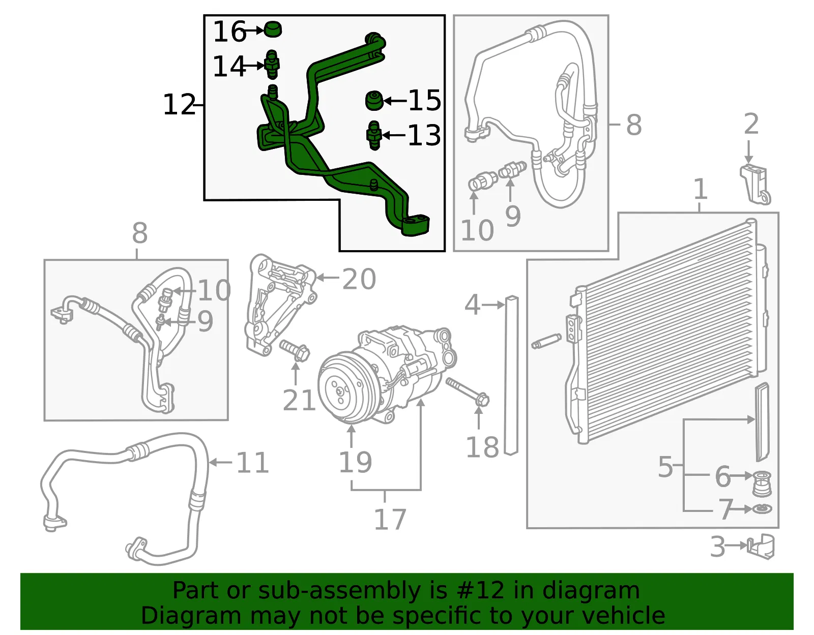 Air Conditioning Evaporator Hose - GM (95933266) - view 8
