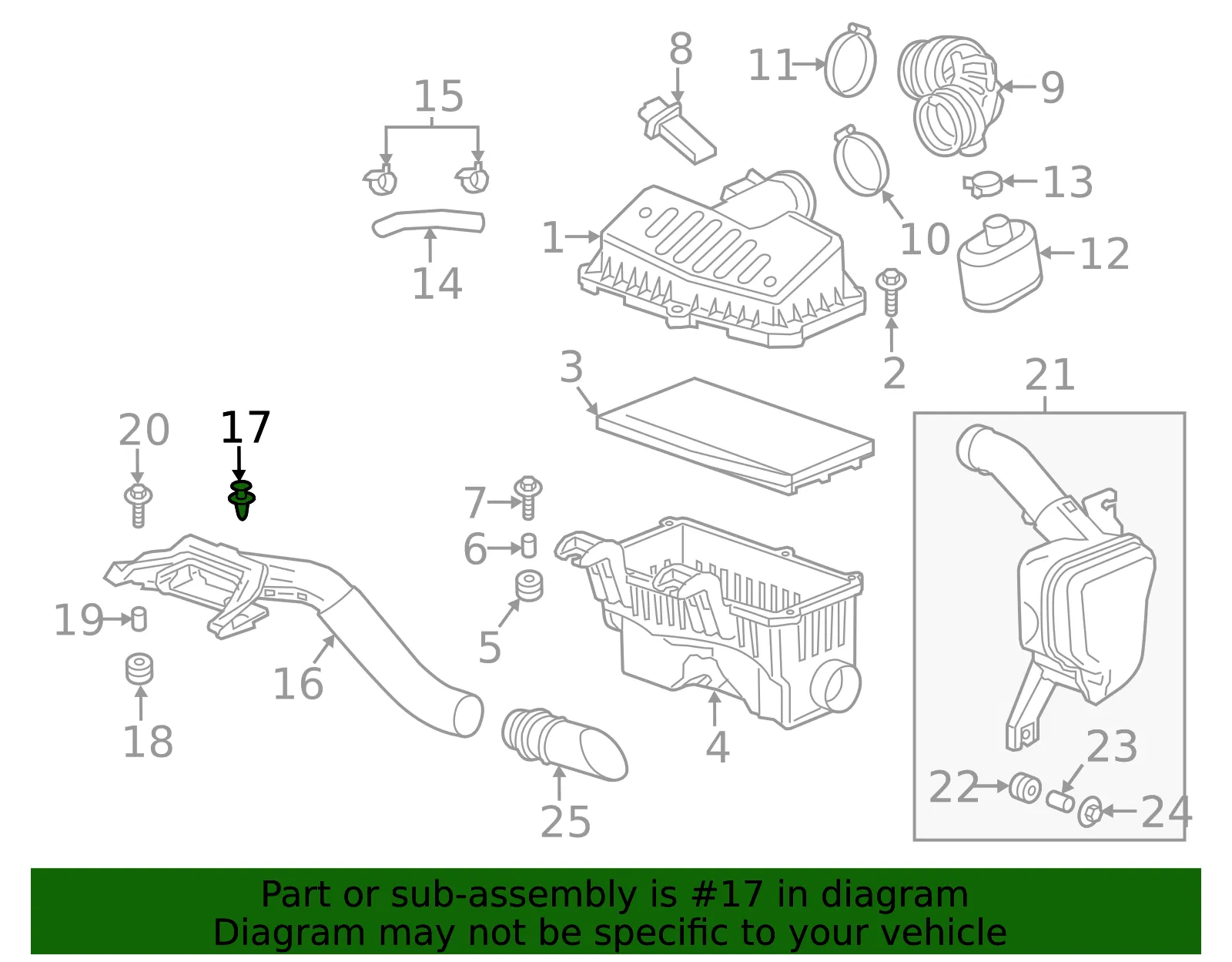 Intake Air Duct Retainer - GM (96419500) - view 4