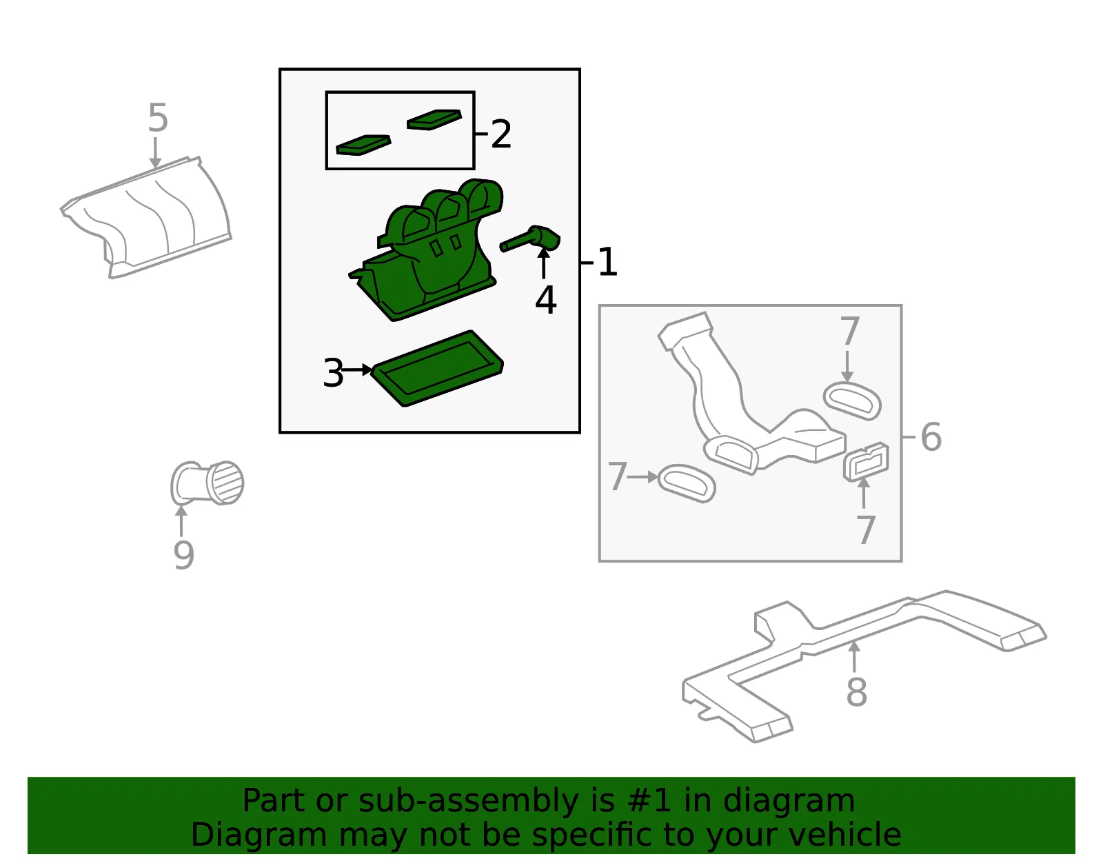 Auxiliary Air Conditioning Air Outlet Duct - GM (96800880) - view 4