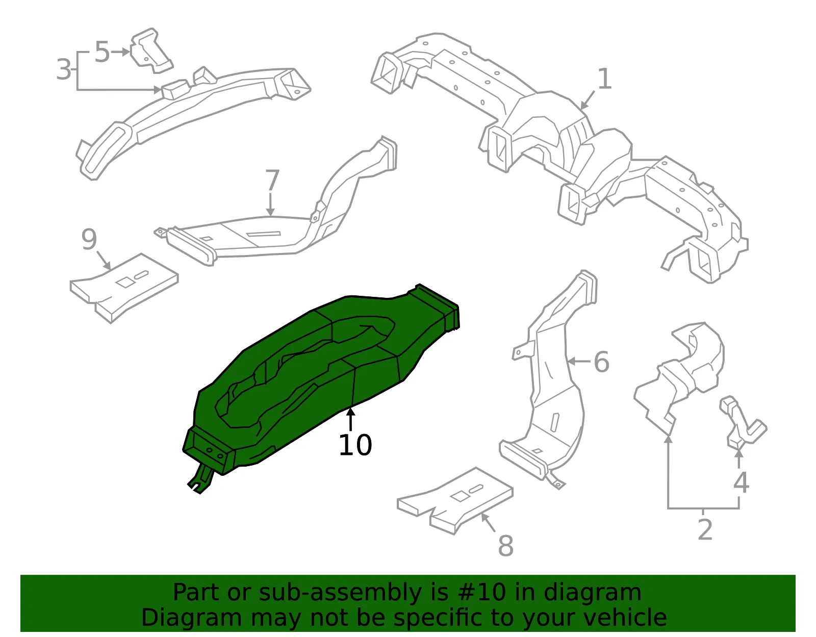 Center Duct - Kia (97010-A7000) - view 2