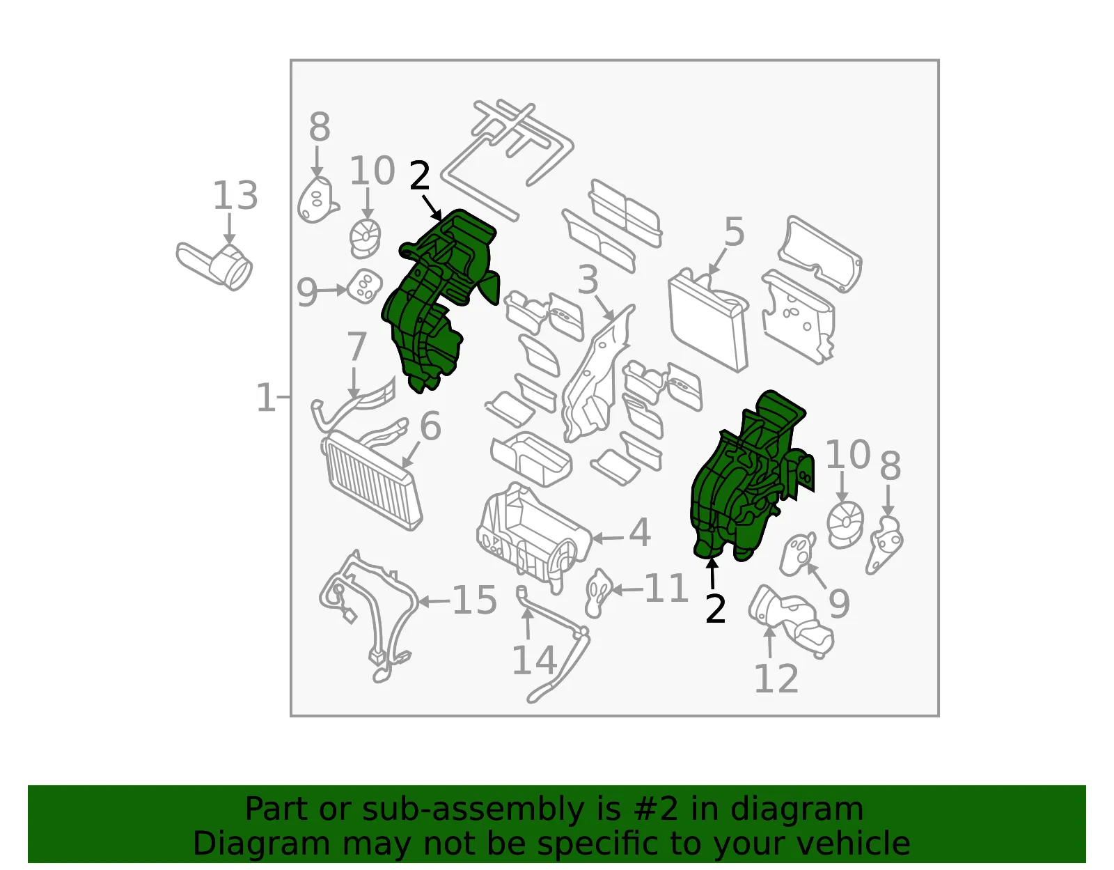 Evaporator Case - Kia (97134-4D000) - view 2