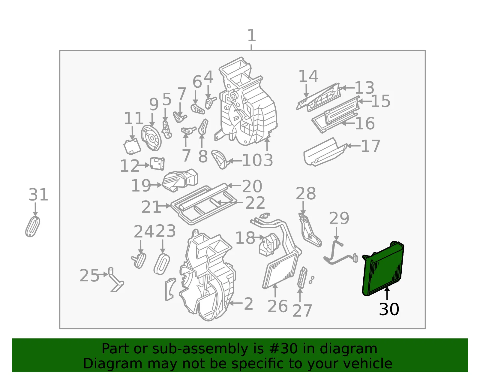 Evaporator Core - Kia (97139-2F000) - view 2