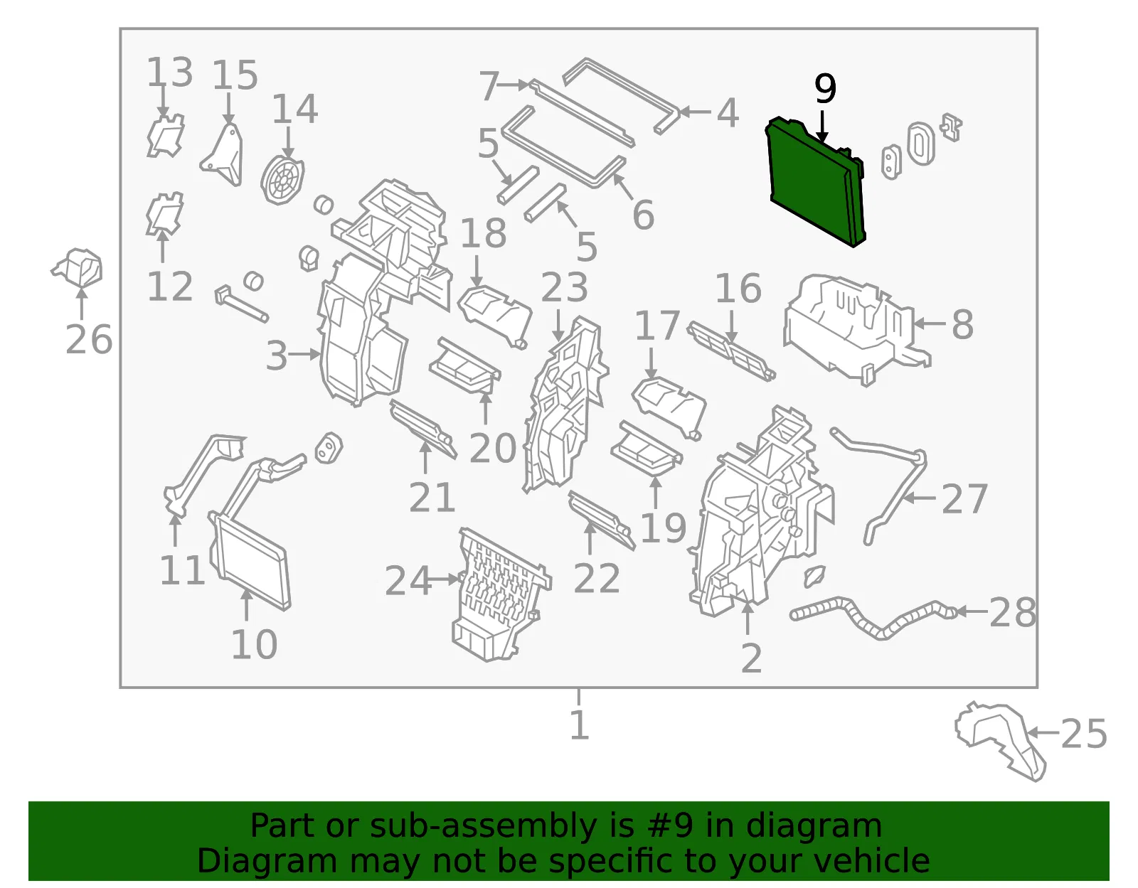 Evaporator Core - Kia (97139-D9000) - view 2