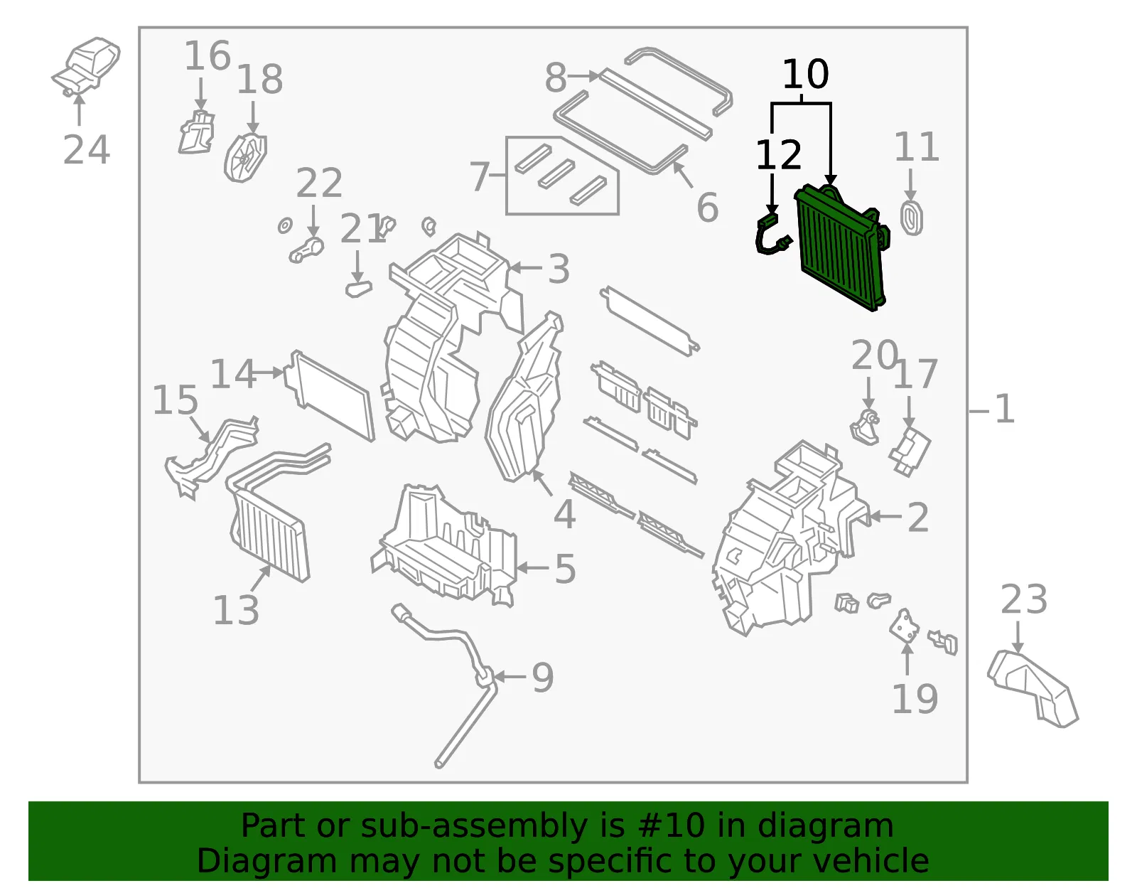 Evaporator Core - Kia (97139-K0000) - view 2
