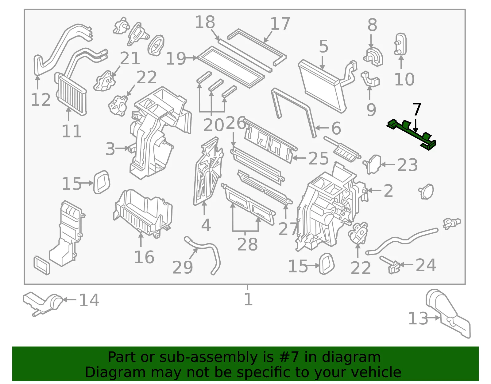 Evaporator Core Seal Strip - Kia (97201-D5010) - view 2