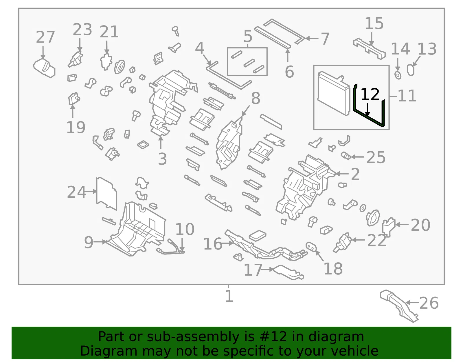 Evaporator Core Seal - Kia (97258-D2600) - view 2