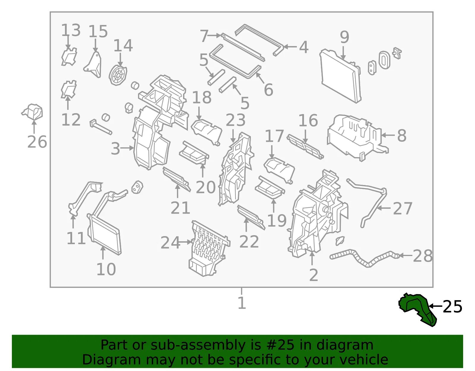 Lower Duct - Passenger Side (RH) - Kia (97282-D9000) - view 2