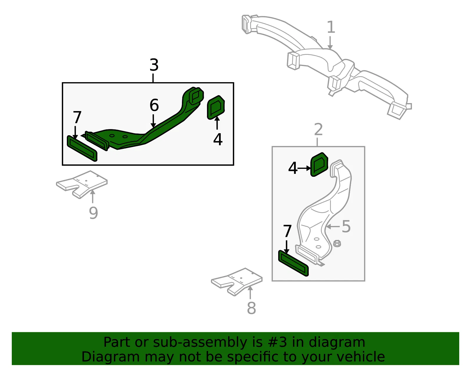 Floor Duct - Driver's Side (LH) - Kia (97360-1M000) - view 2