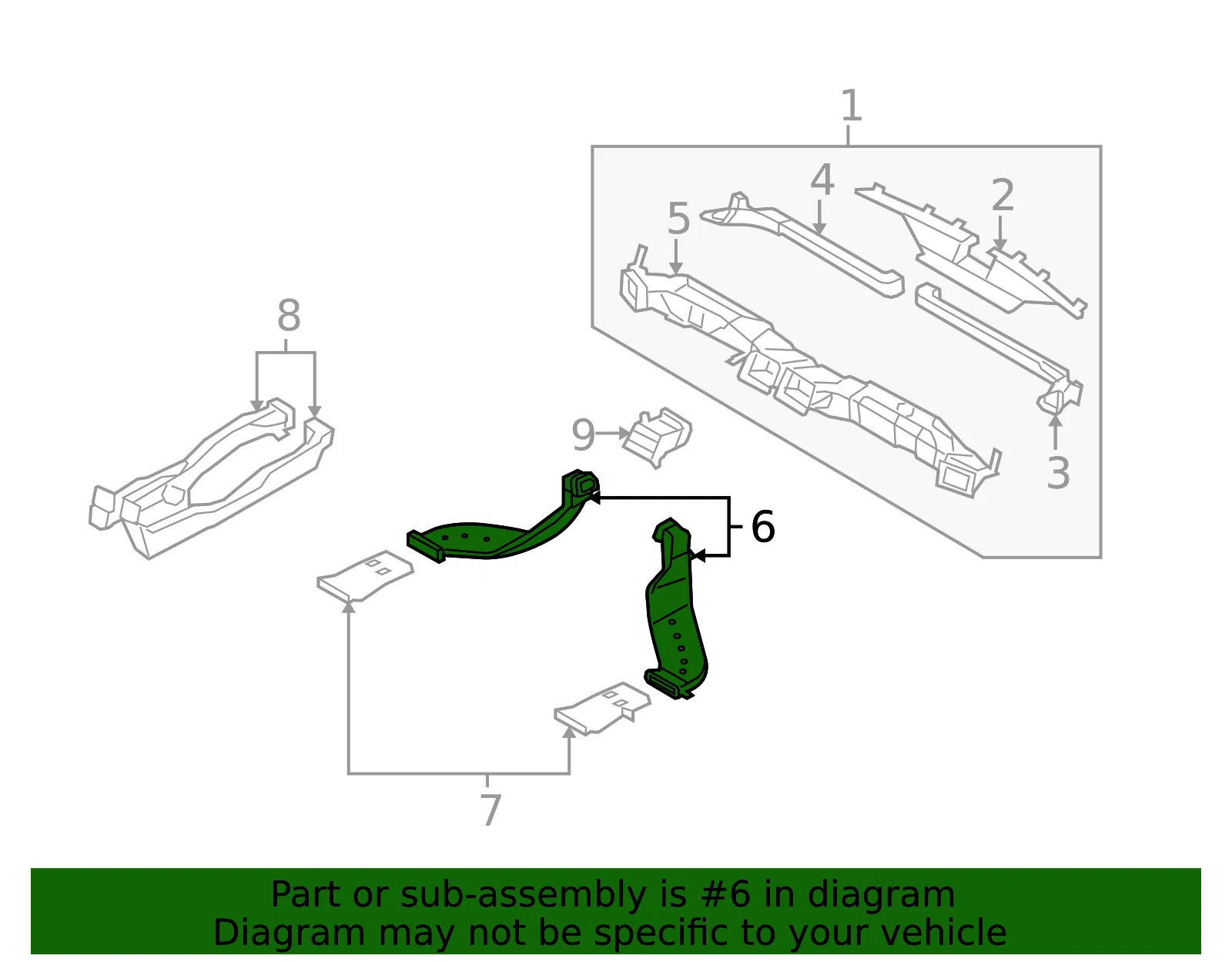 Front Duct - Passenger Side (RH) - Kia (97360-2J050) - view 2