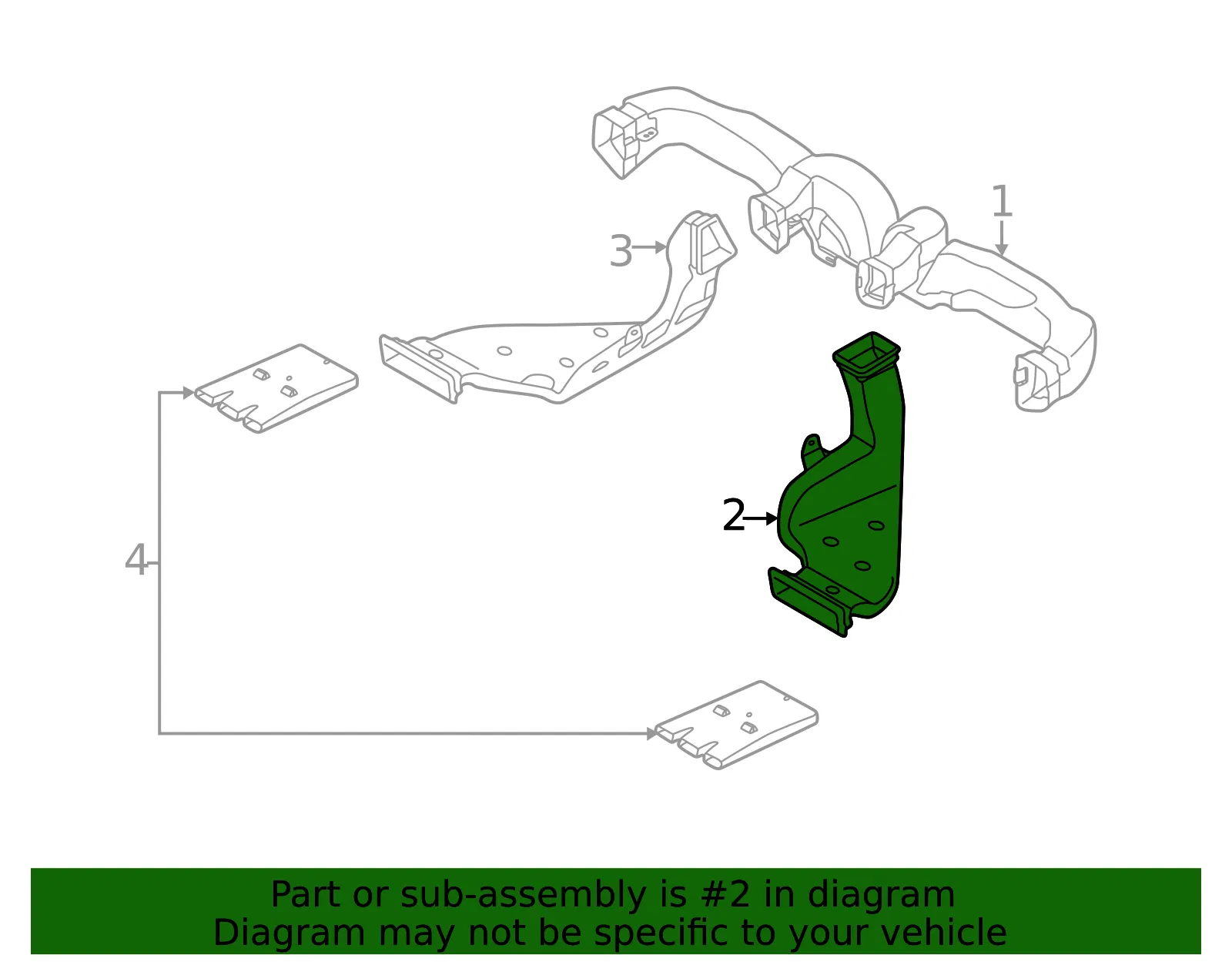 Floor Duct - Passenger Side (RH) - Kia (97360-2S050) - view 2