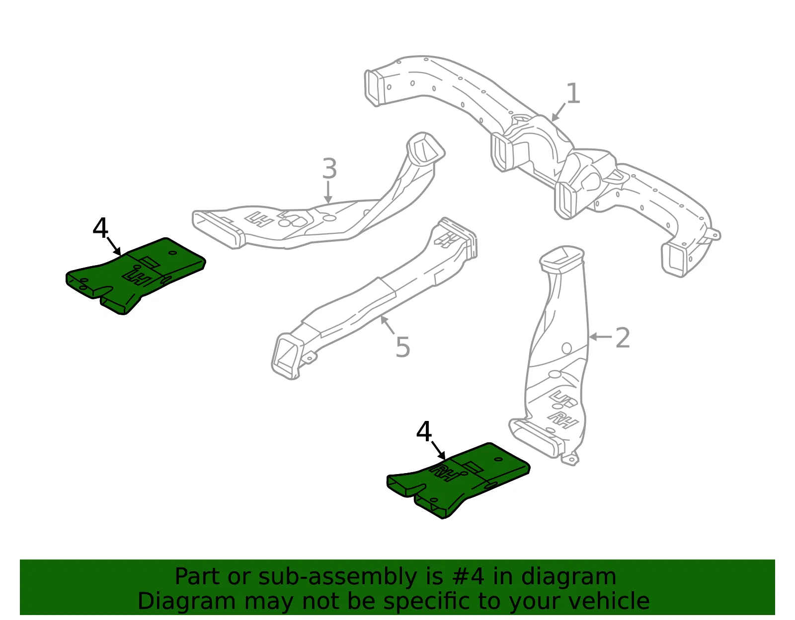 Outlet Duct - Driver's Side (LH) - Kia (97365-D3000) - view 2
