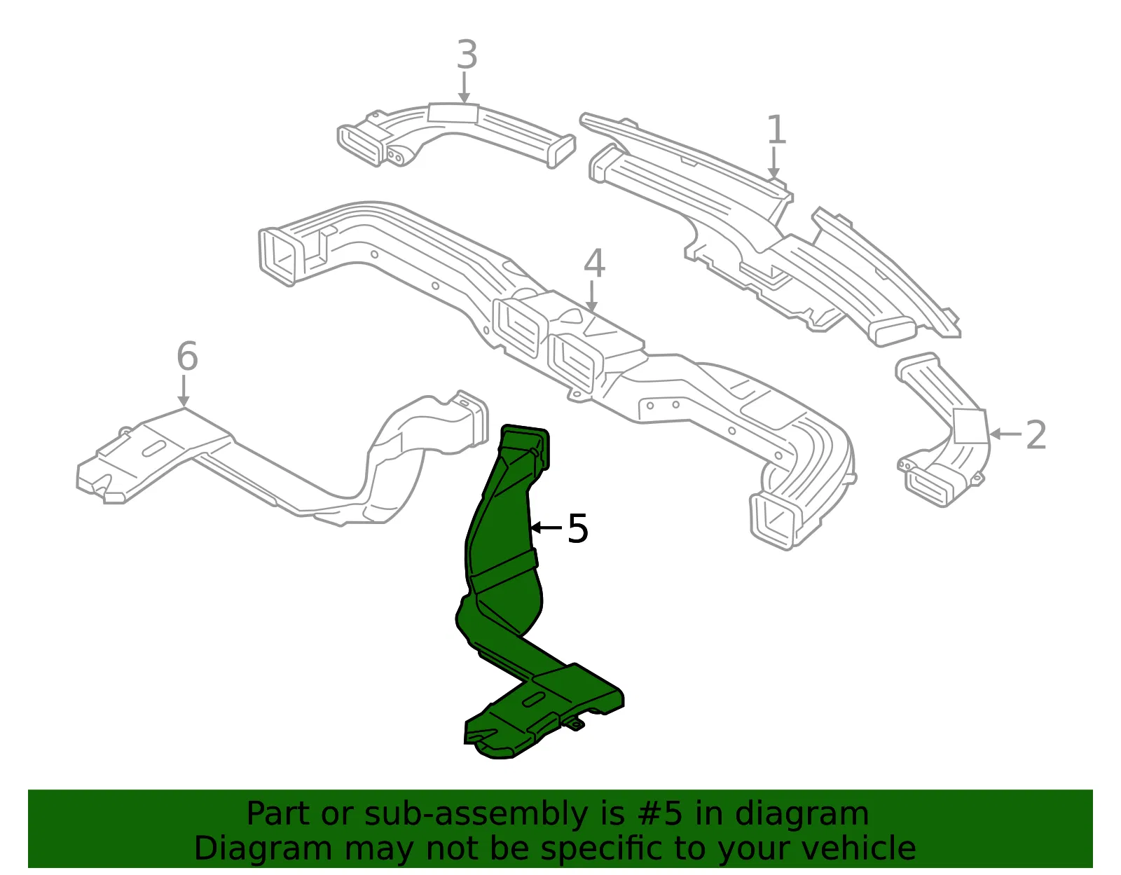 Side Duct - Passenger Side (RH) - Kia (97370-E4000) - view 2