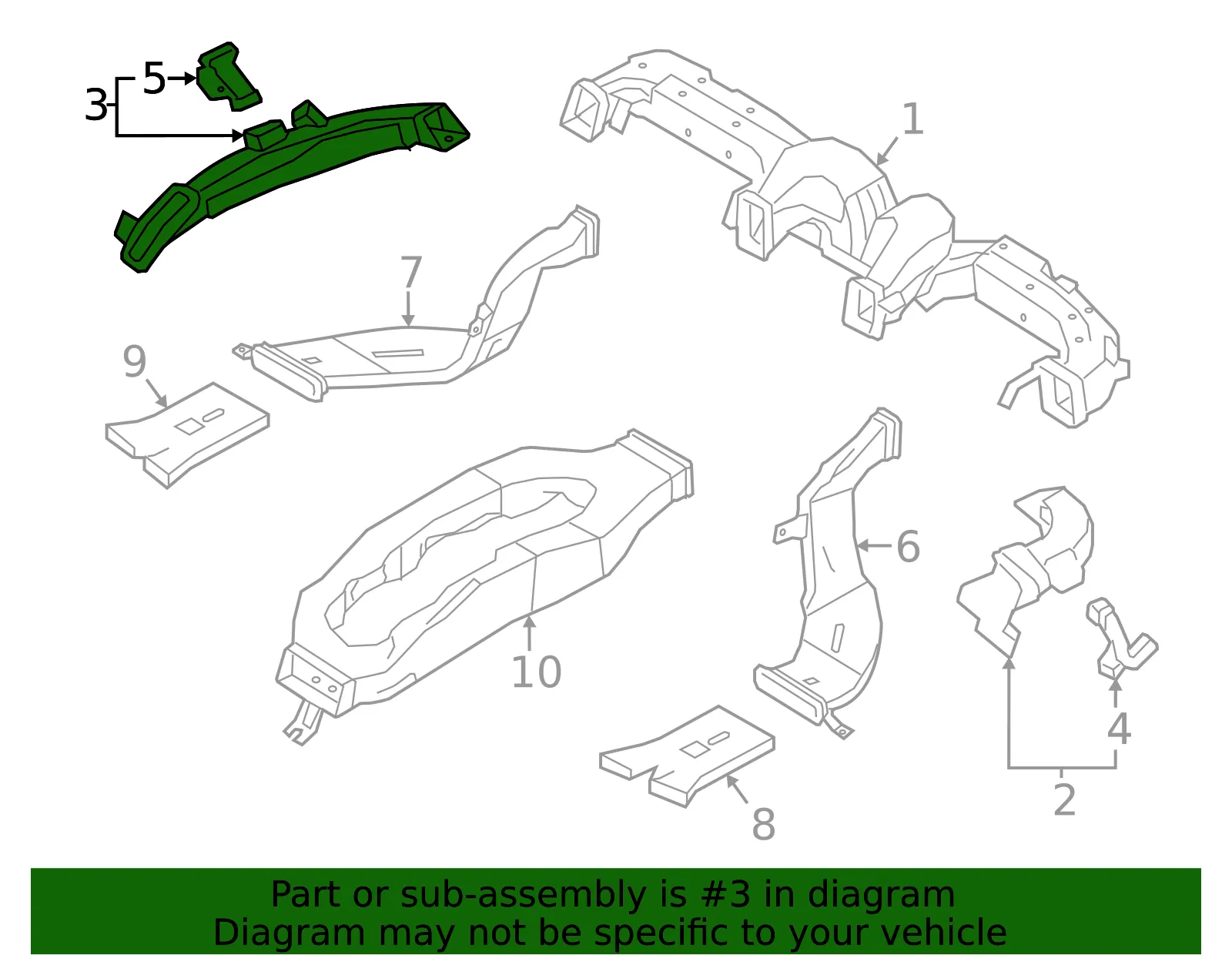 Defroster Duct - Driver's Side (LH) - Kia (97380-A7000) - view 2