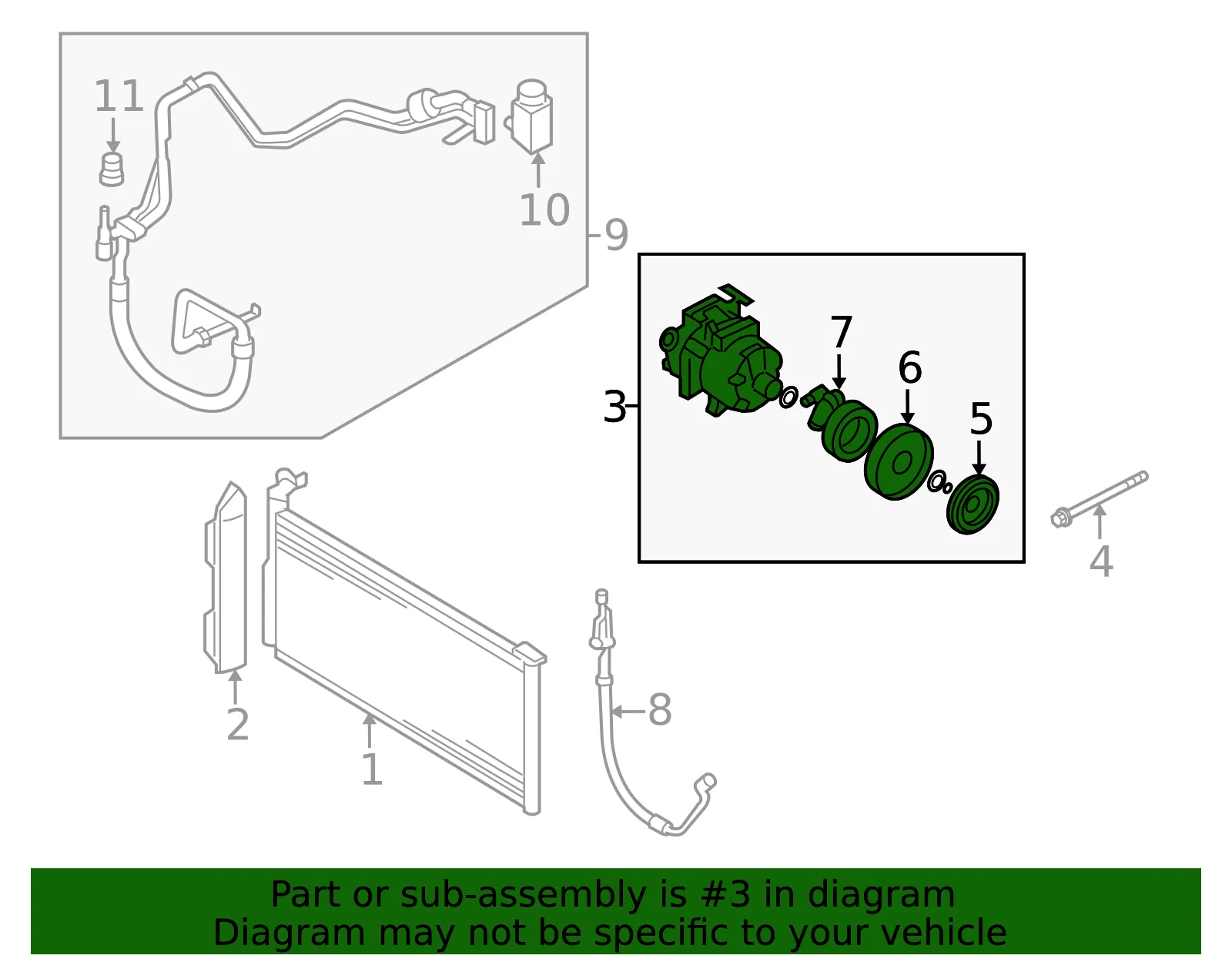 A/C Compressor - Kia (97701-3L270) - view 2
