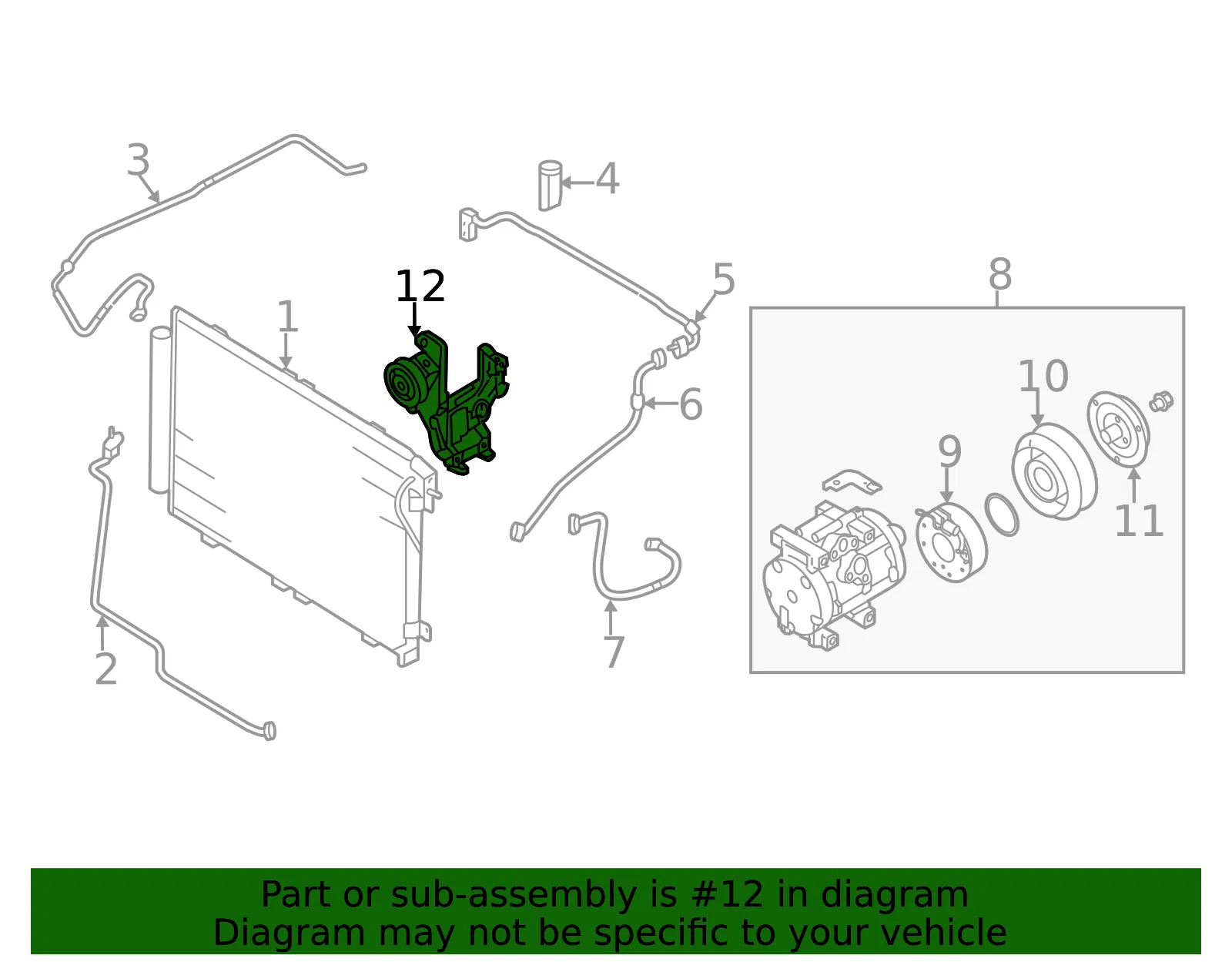 Compressor Bracket - Kia (97702-3E201) - view 2