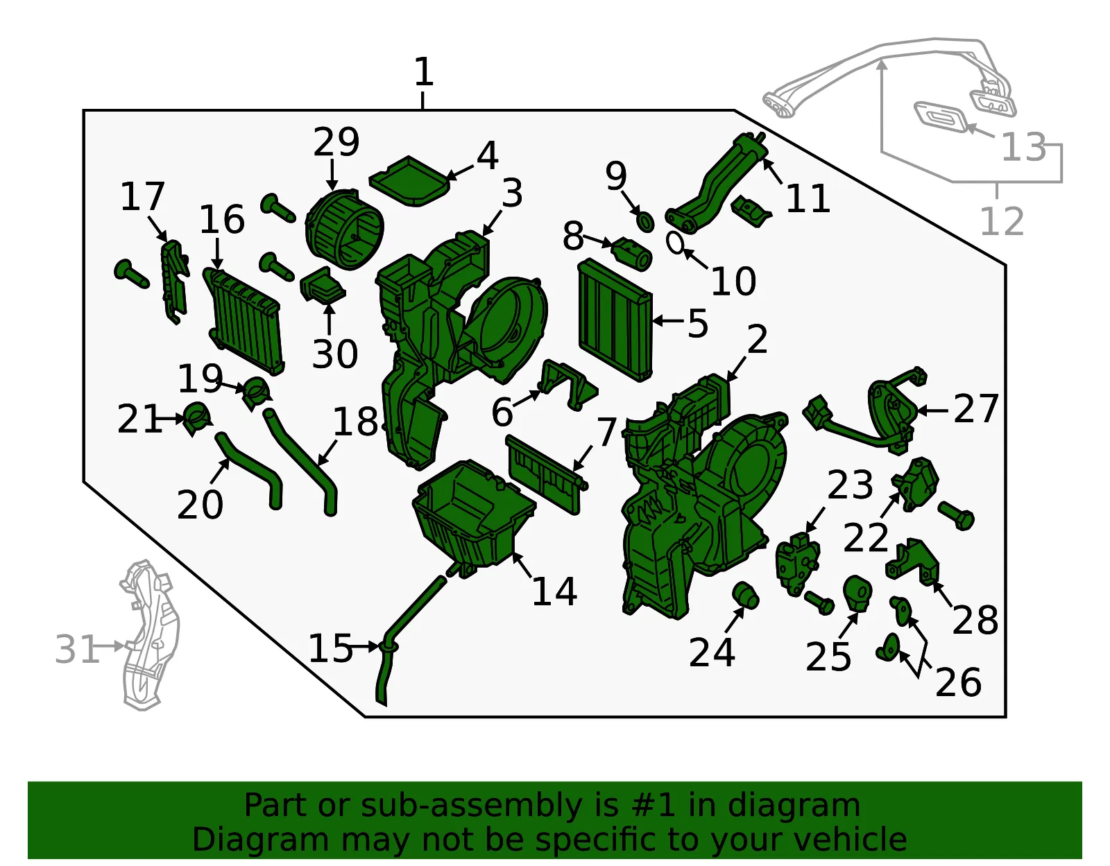 AC & Heater Assembly - Kia (97900-A9001) - view 2