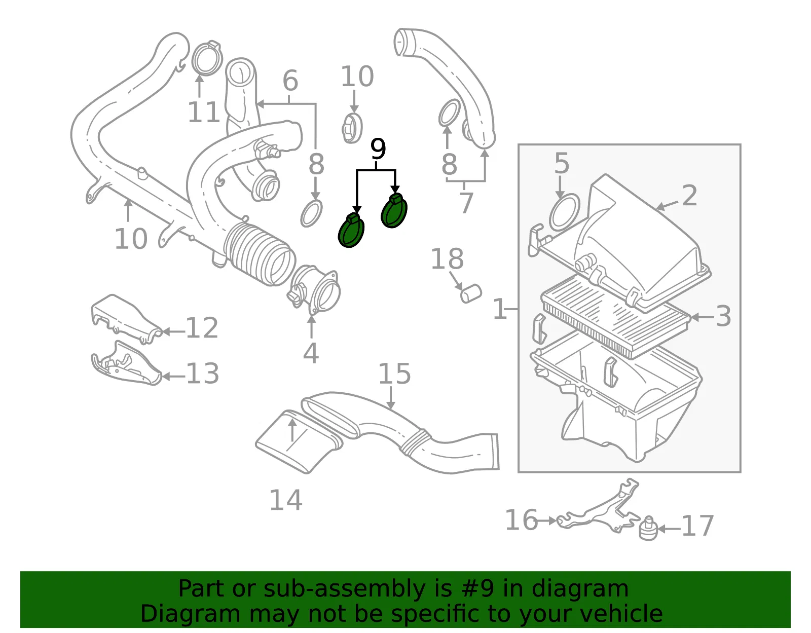 Engine Air Duct Clamp - Volvo (981160) - view 2