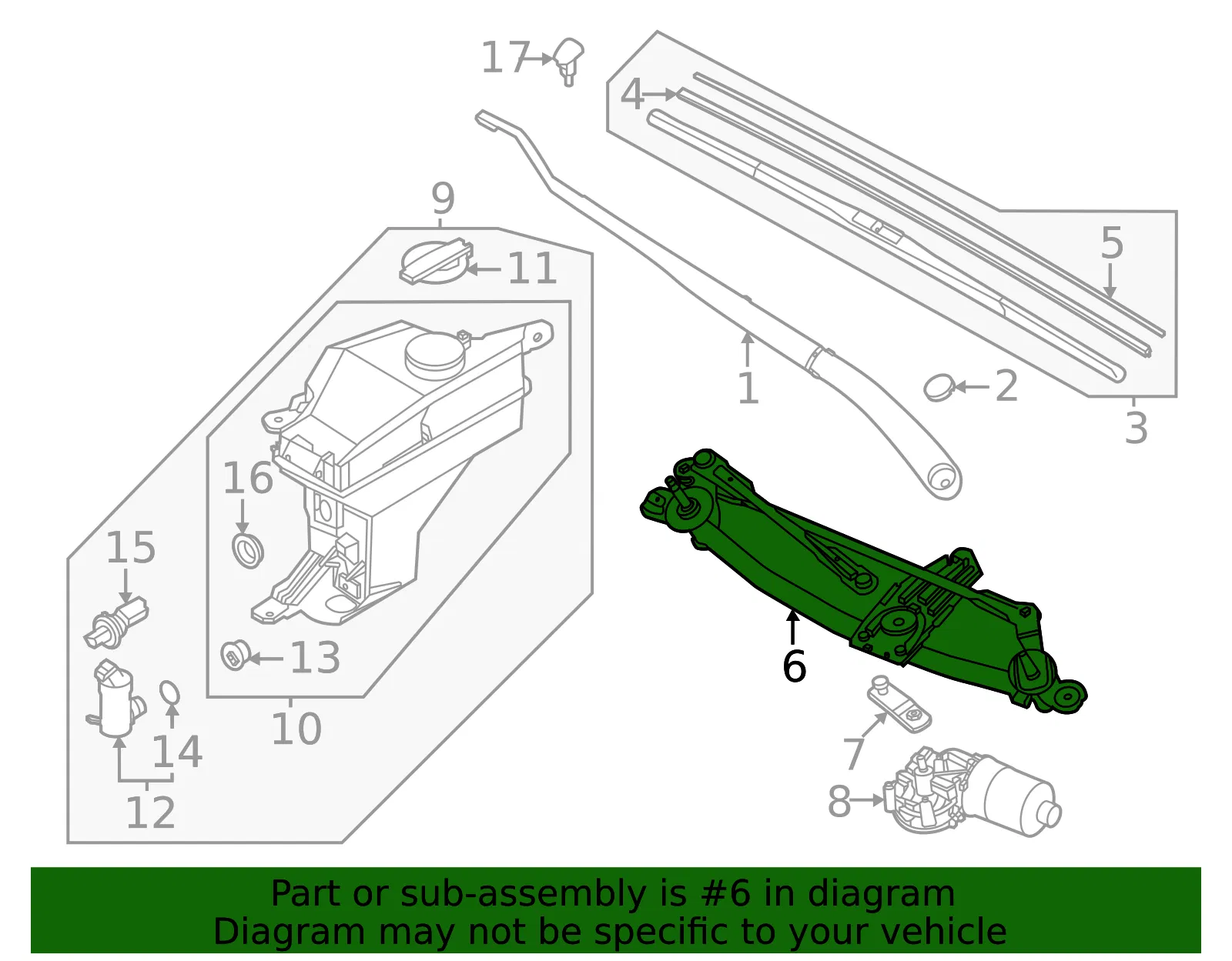 Wiper Linkage - Kia (98120-CV000) - view 2