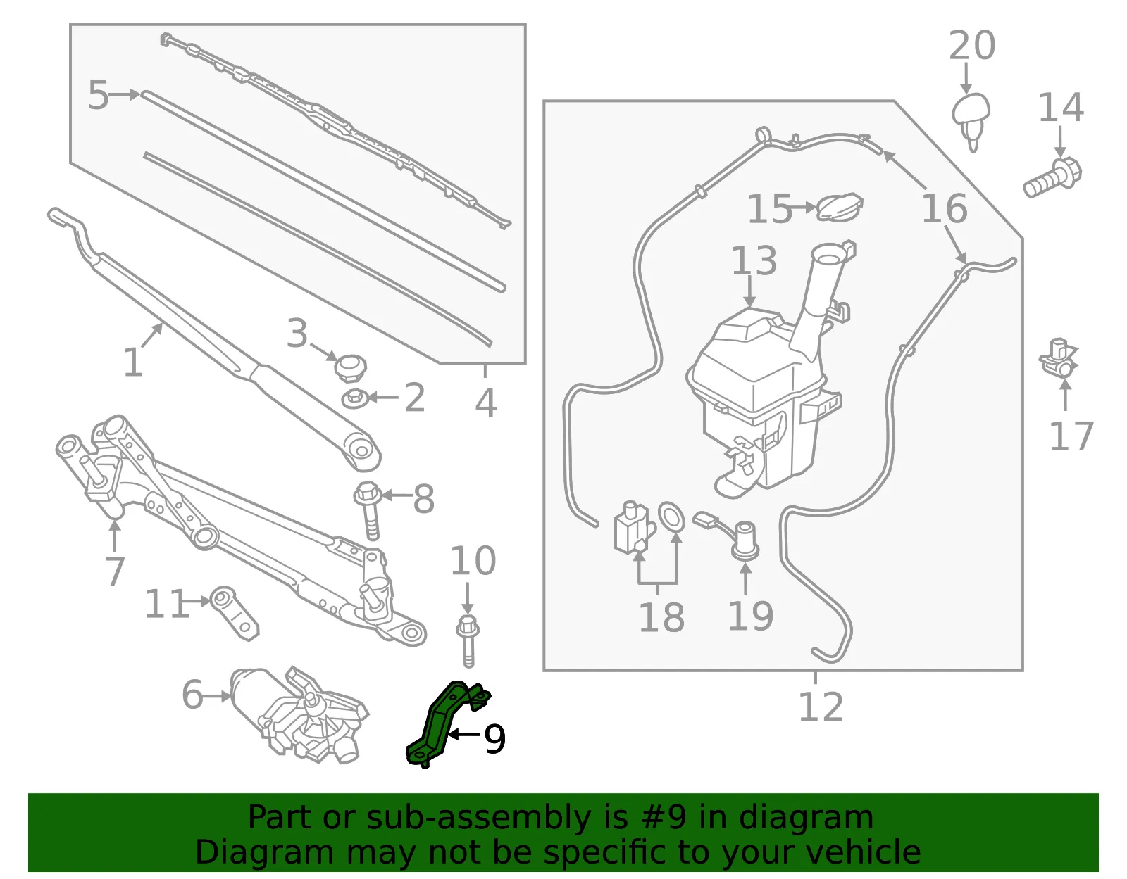 Wiper Linkage Bracket - Kia (98150-G5000) - view 2