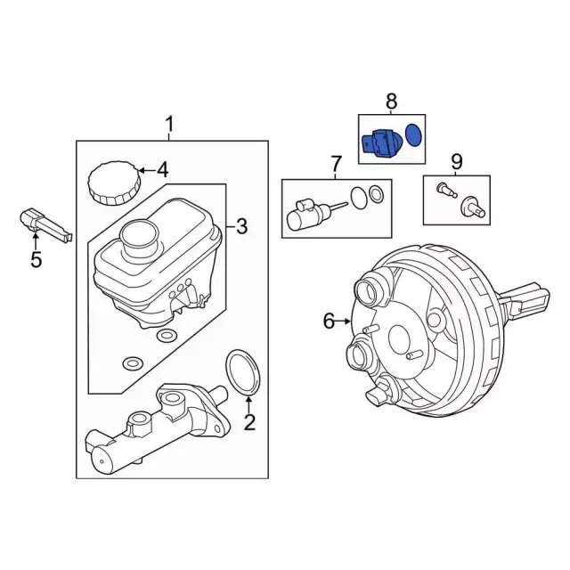 Power Brake Booster Vacuum Sensor - Ford (9M6Z-2L524-A) - view 4
