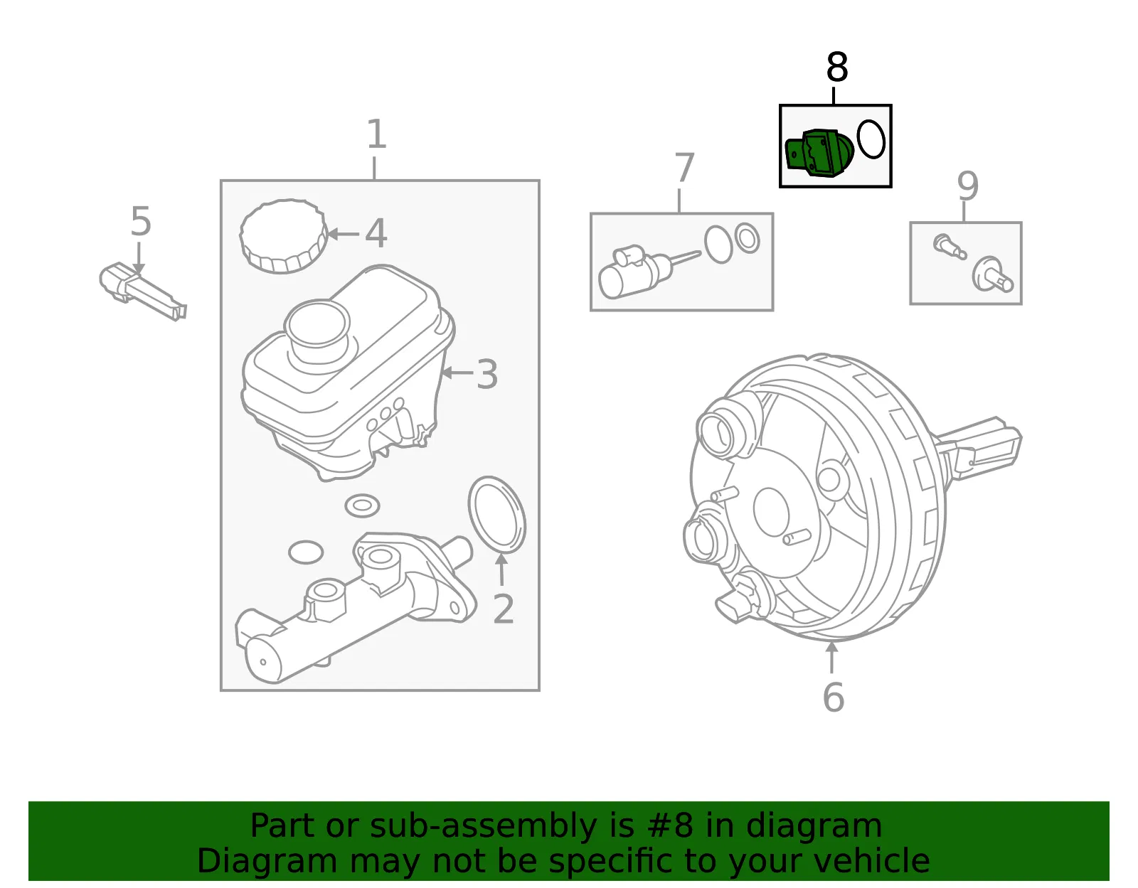 Power Brake Booster Vacuum Sensor - Ford (9M6Z-2L524-A) - view 8