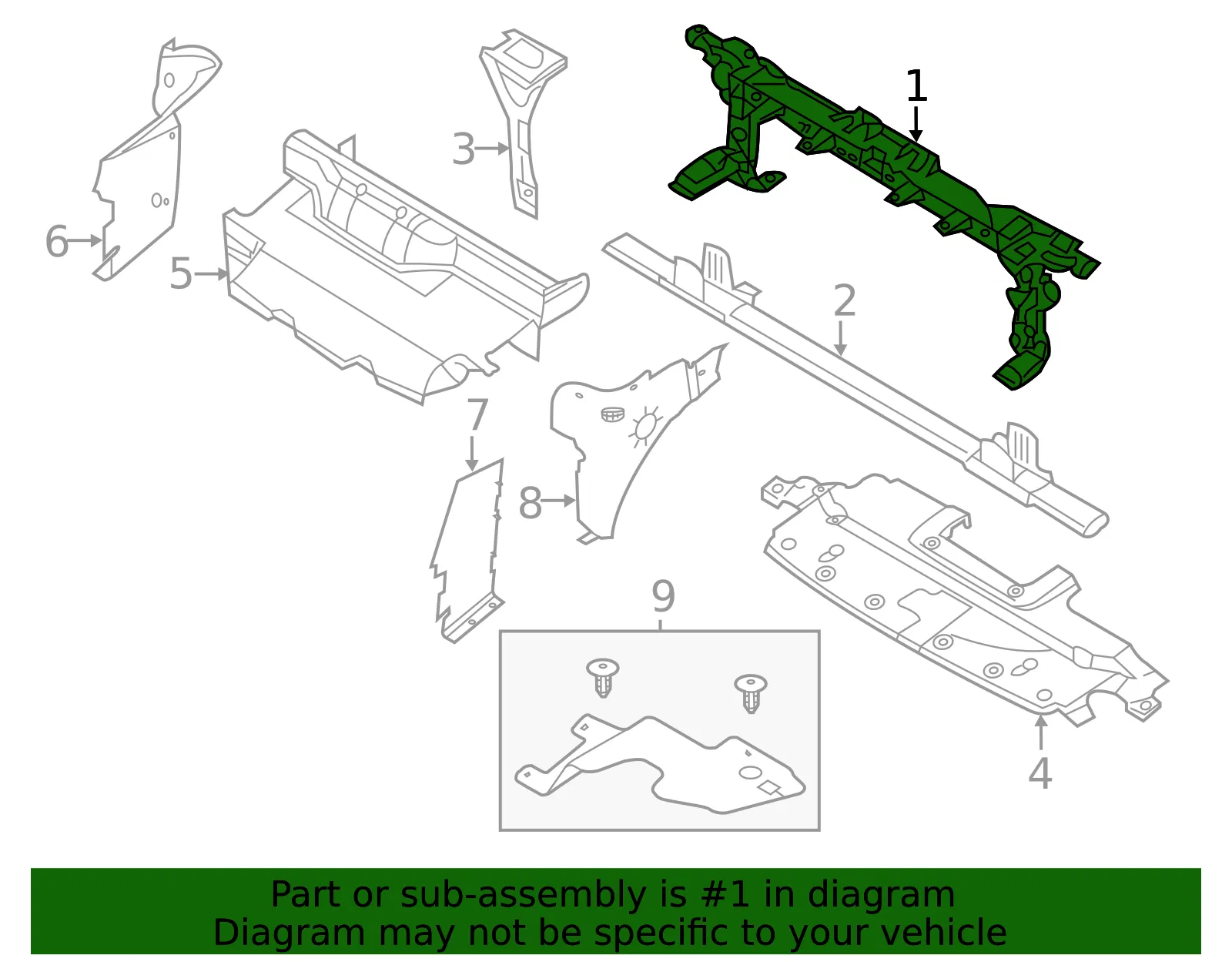 Radiator Support Tie Bar - Ford (9l1z16138a) - view 10