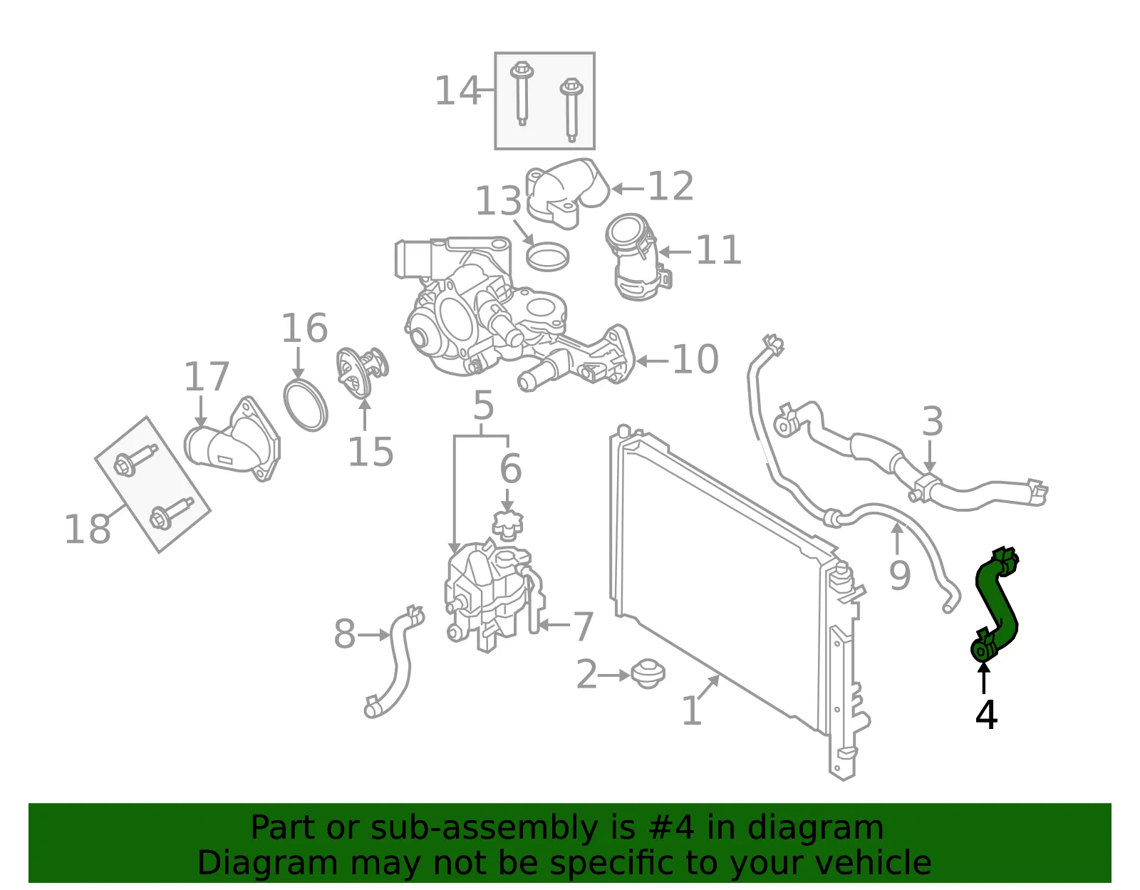 Radiator Coolant Hose - Ford (9l8z8286b) - view 4