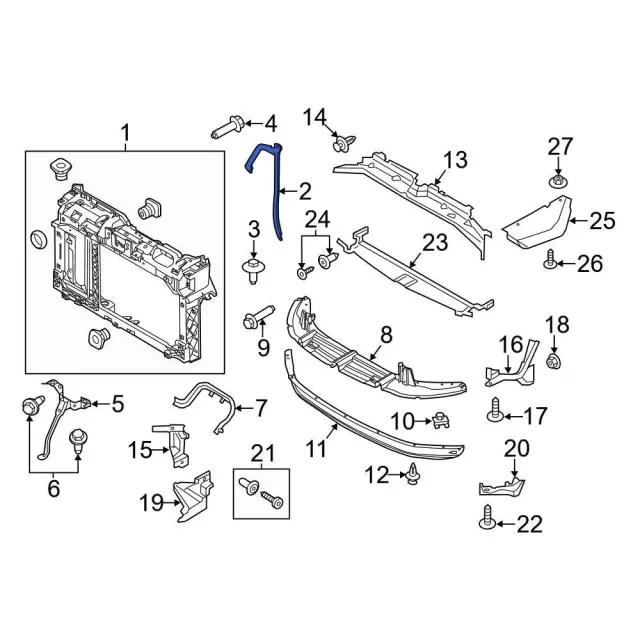 Radiator Support Reinforcement - Driver's Side (LH) - Ford (AV1Z-58101A02-A) - view 5