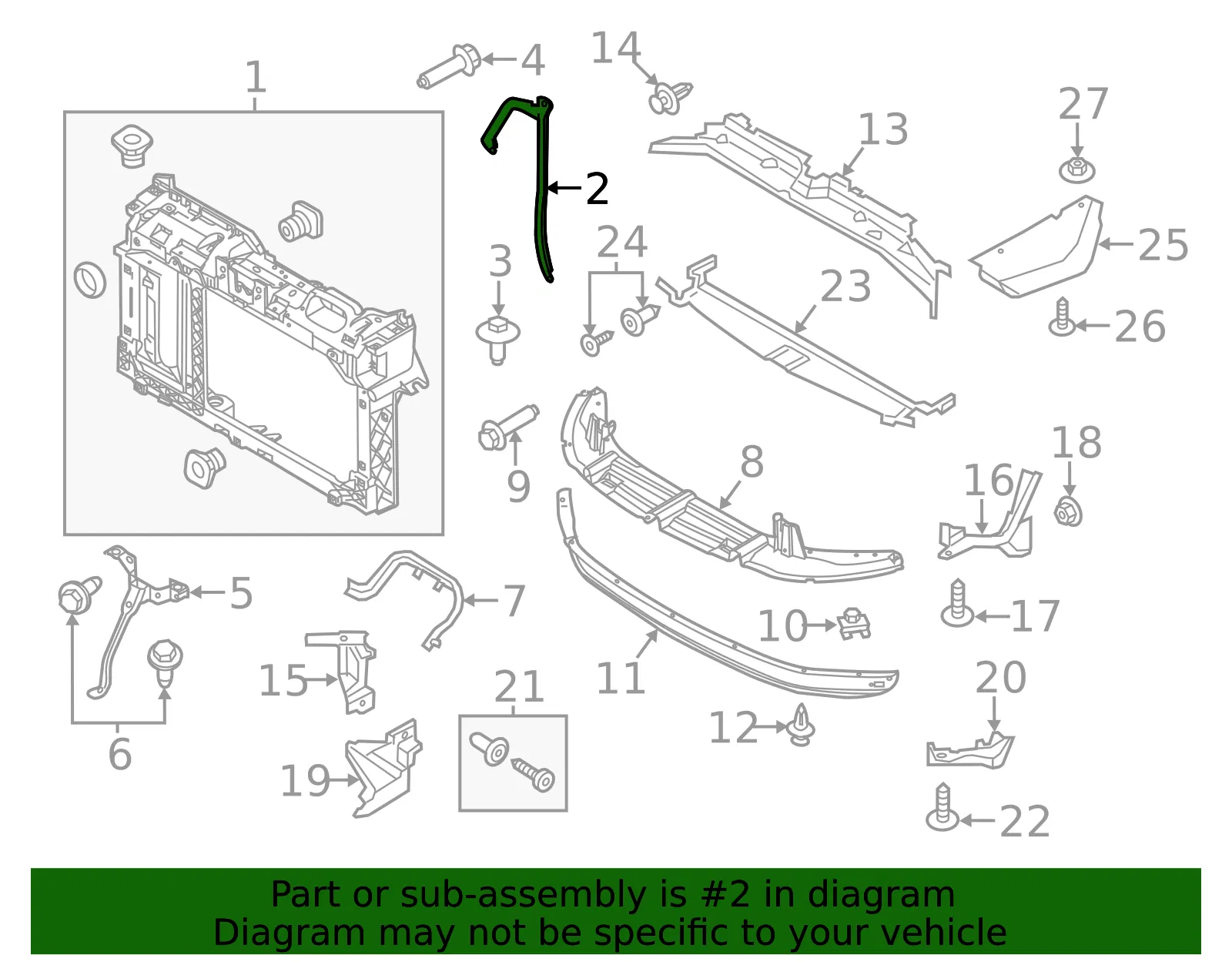 Radiator Support Reinforcement - Driver's Side (LH) - Ford (AV1Z-58101A02-A) - view 7