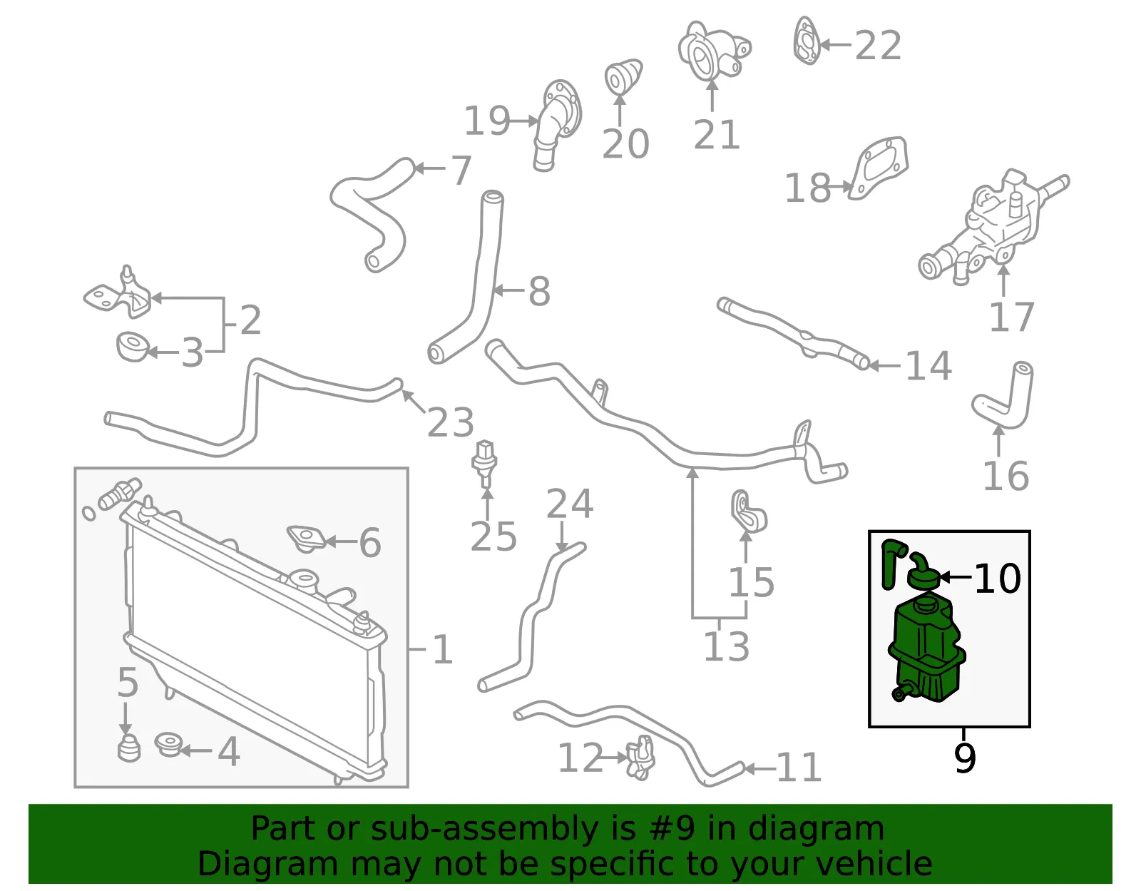 TANK SUB RADIATOR - MAZDA (B6BF15350B) - view 2