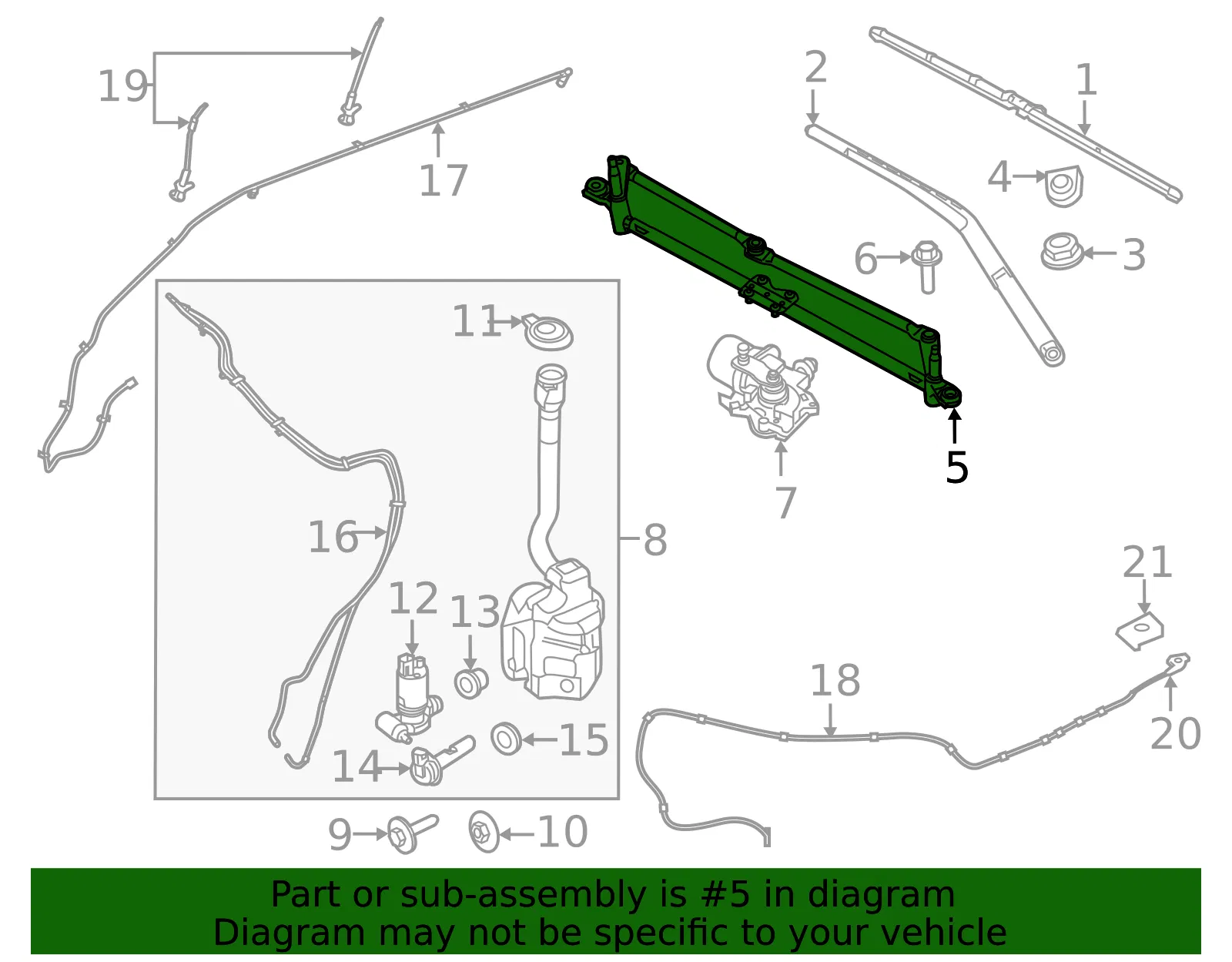 Wiper Linkage - Ford (BB5Z-17566-A) - view 6