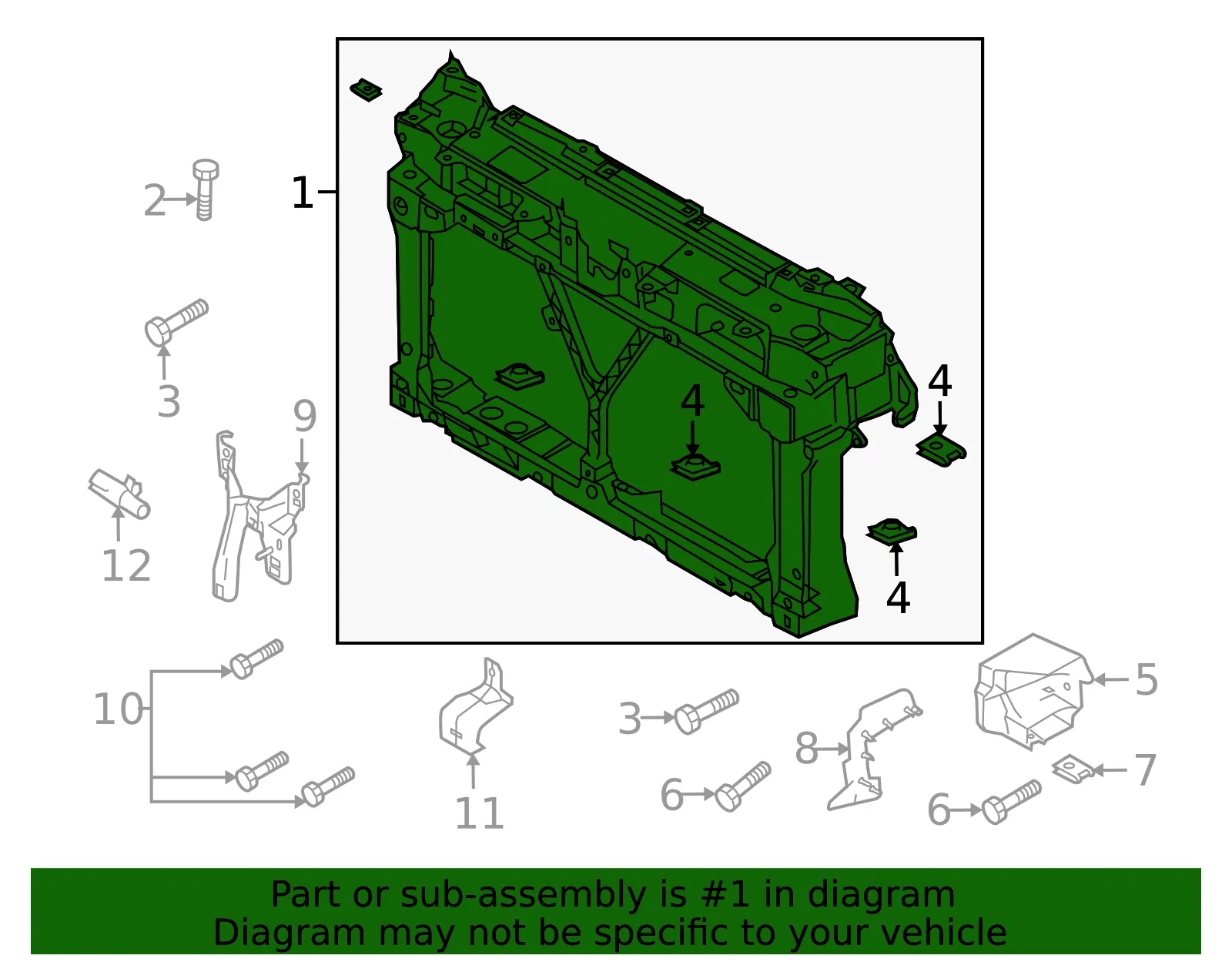 Radiator Support Panel - Mazda (BBM2-53-110F) - view 3