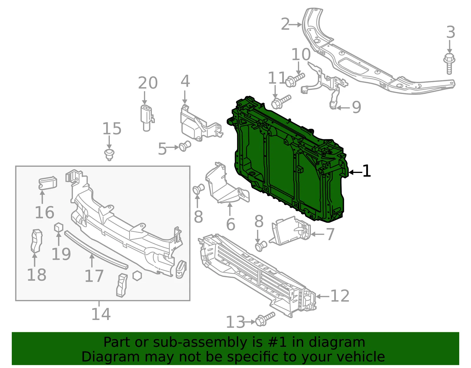 Radiator Support Panel - Mazda (BJS7-53-110B) - view 3