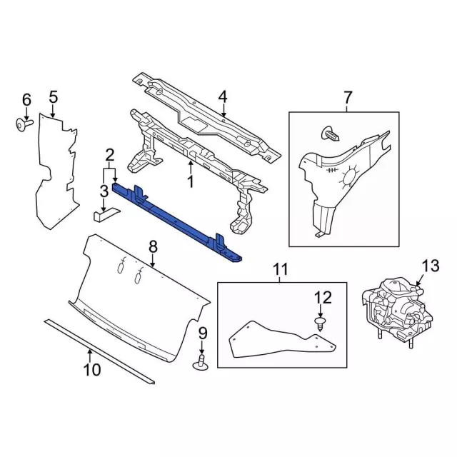 Radiator Support Tie Bar - Ford (BL3Z-16139-B) - view 6