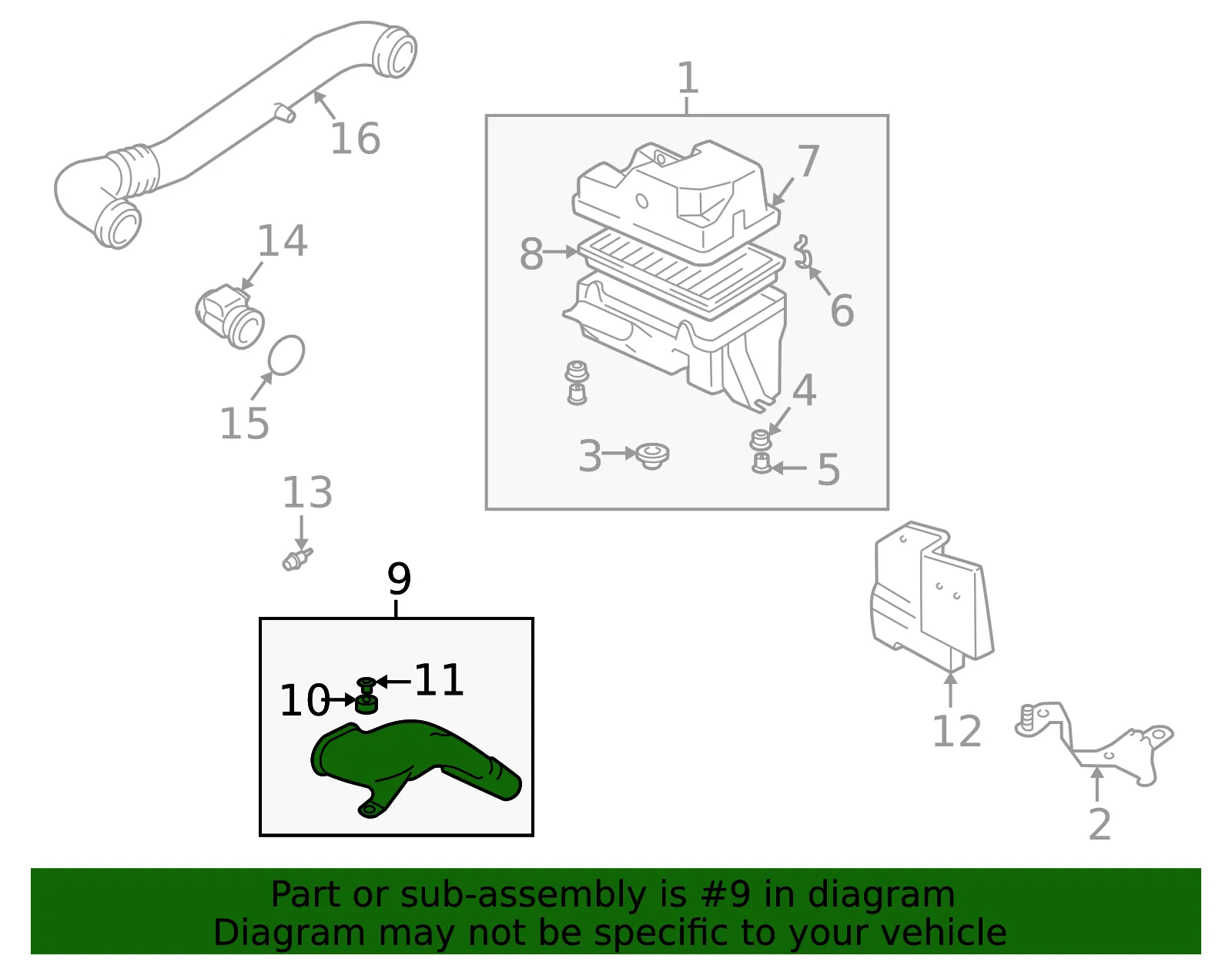 Duct Fresh Air - MAZDA (BP4W13200A) - view 2
