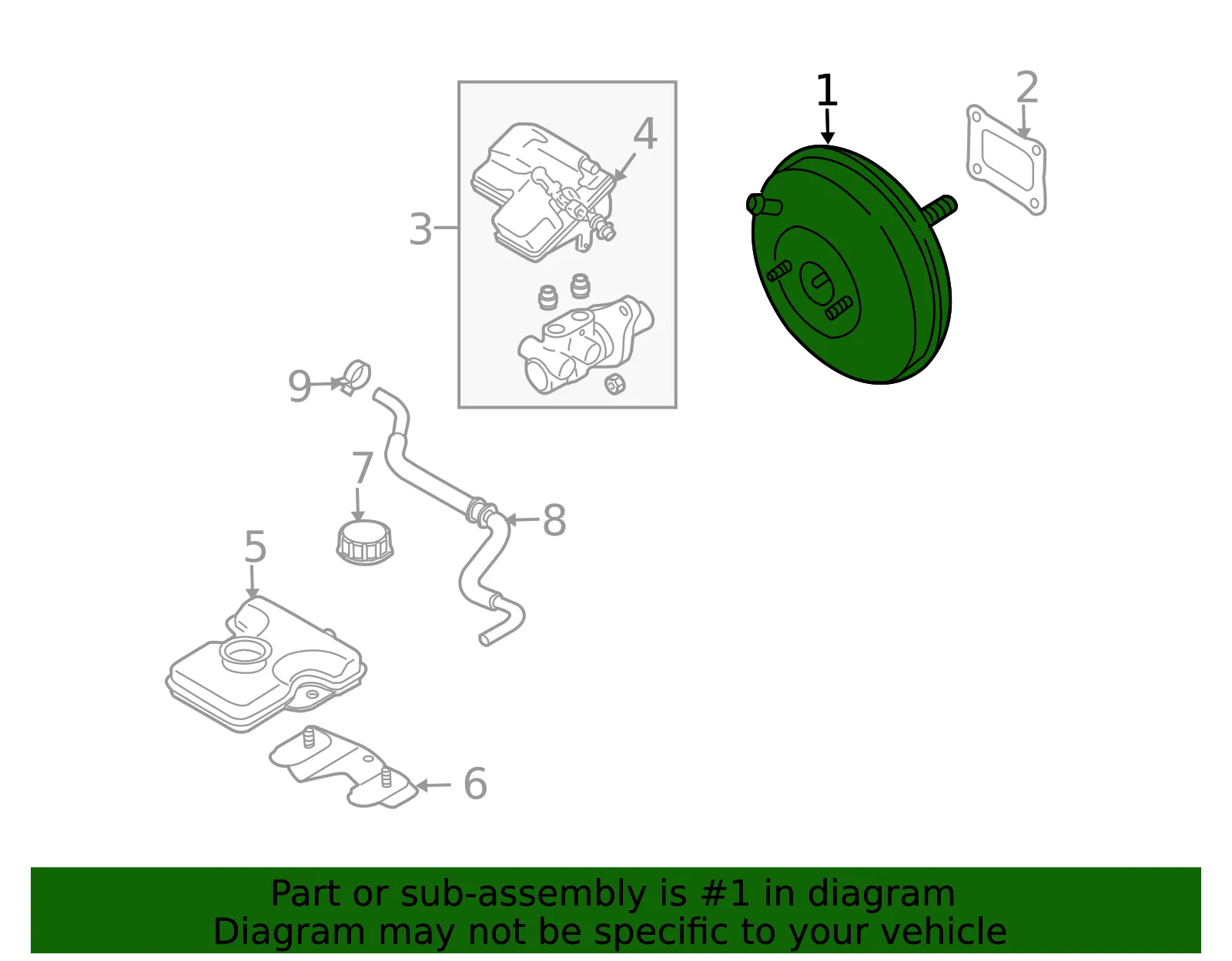 Power Brake Booster - Mazda (CCY9-43-80ZC) - view 3