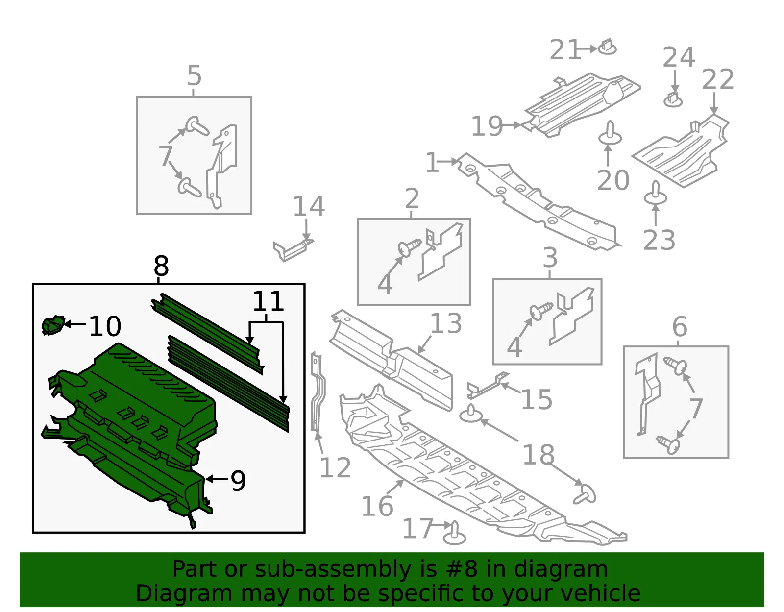 Radiator Shutter Assembly - Ford (CJ5Z-8475-C) - view 9