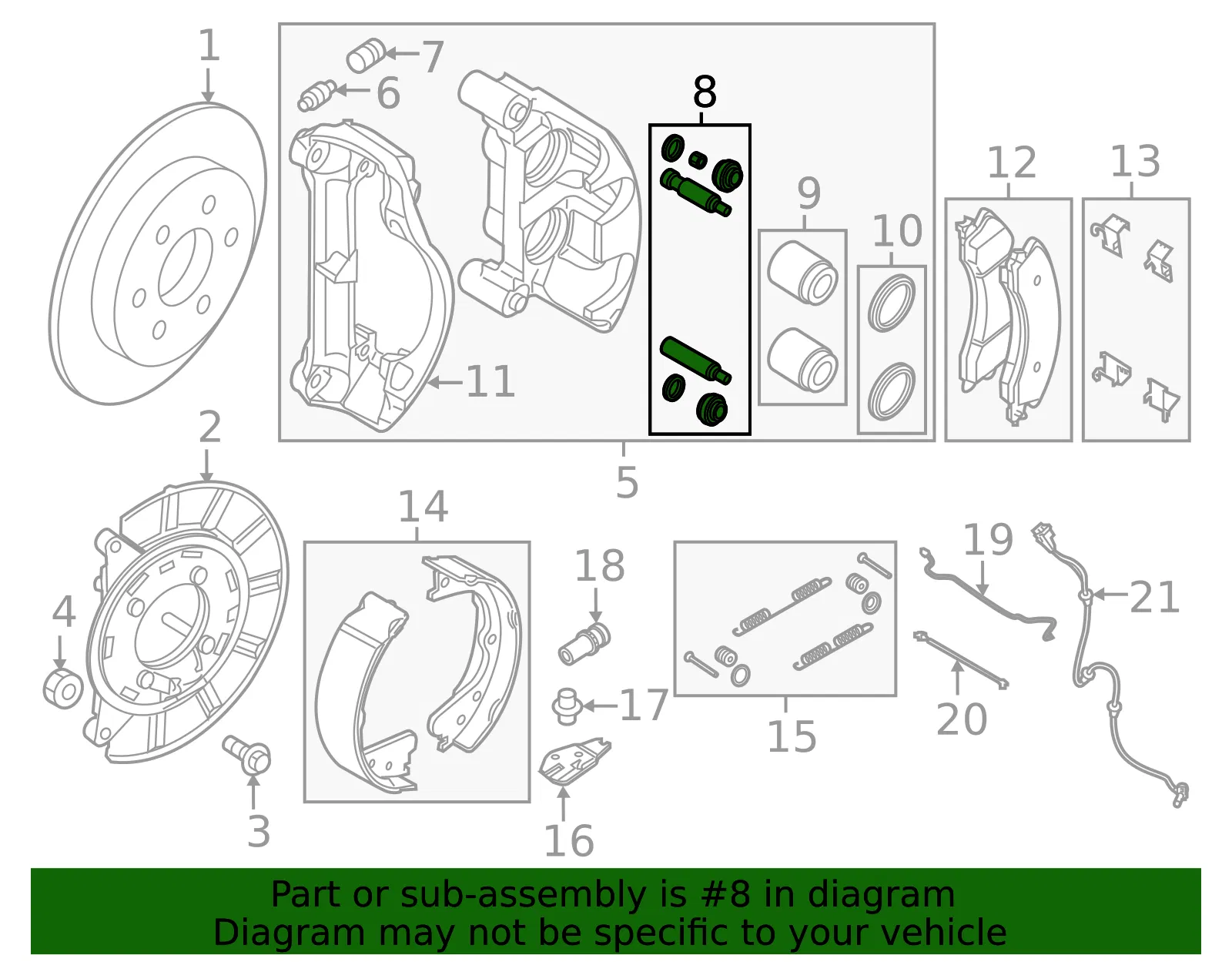 Caliper Mount Kit - Nissan (D0135-EZ60A) - view 2