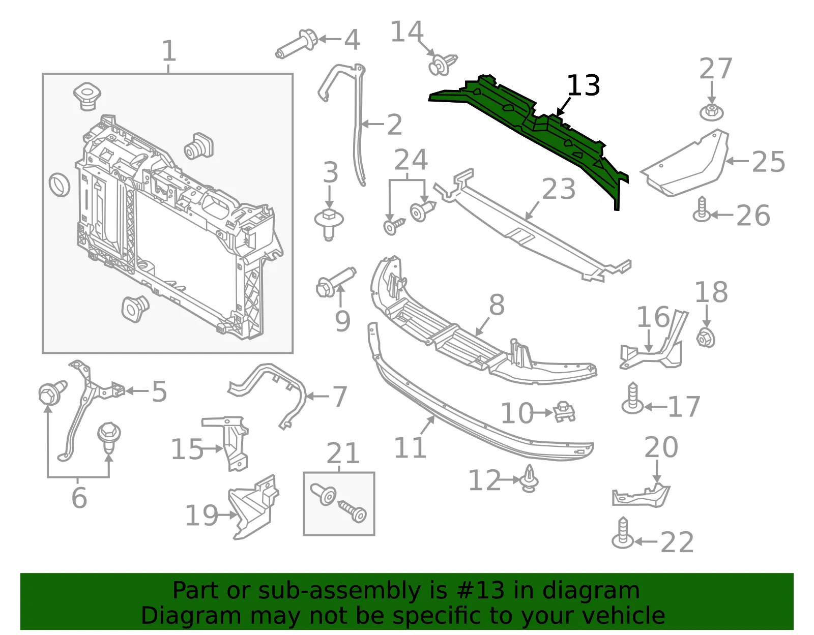 Radiator Support Access Cover - Ford (D2BZ-58001A04-A) - view 7