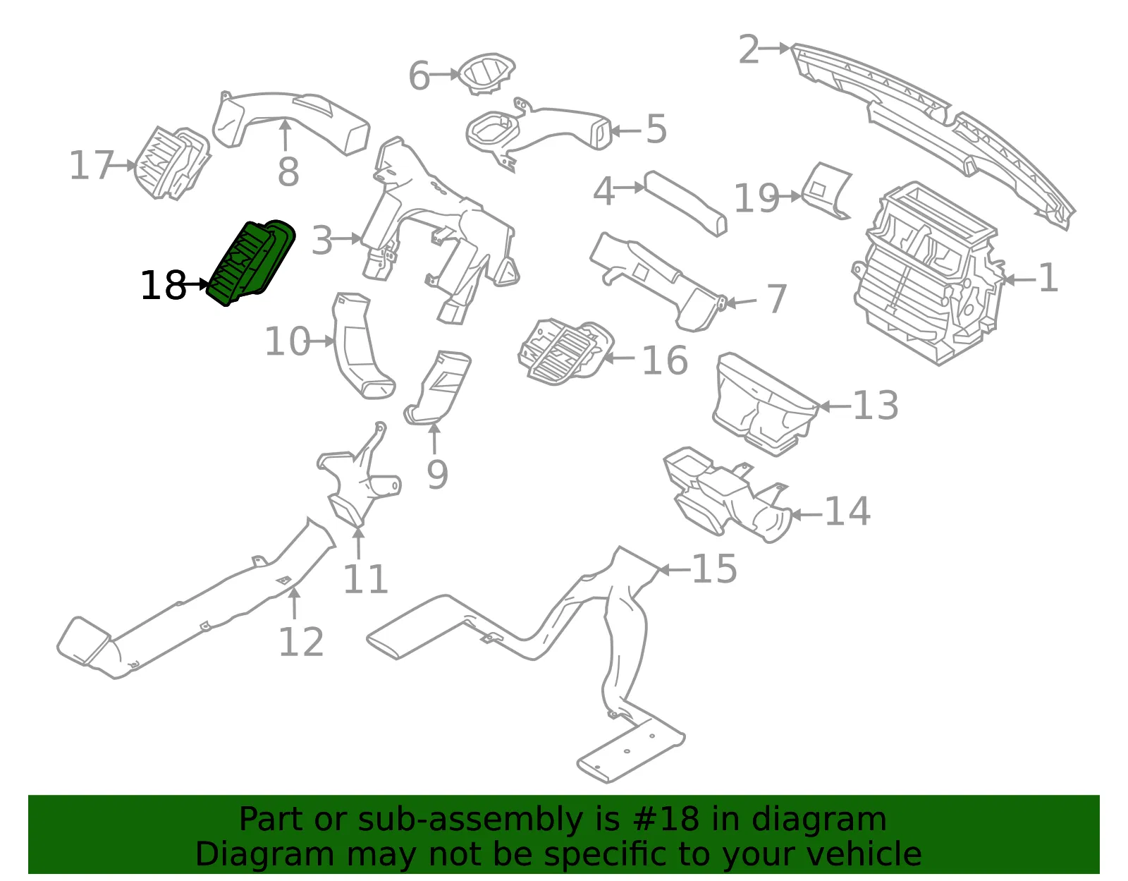 Dashboard Air Vent - Ford (DG1Z-19893-AA) - view 6