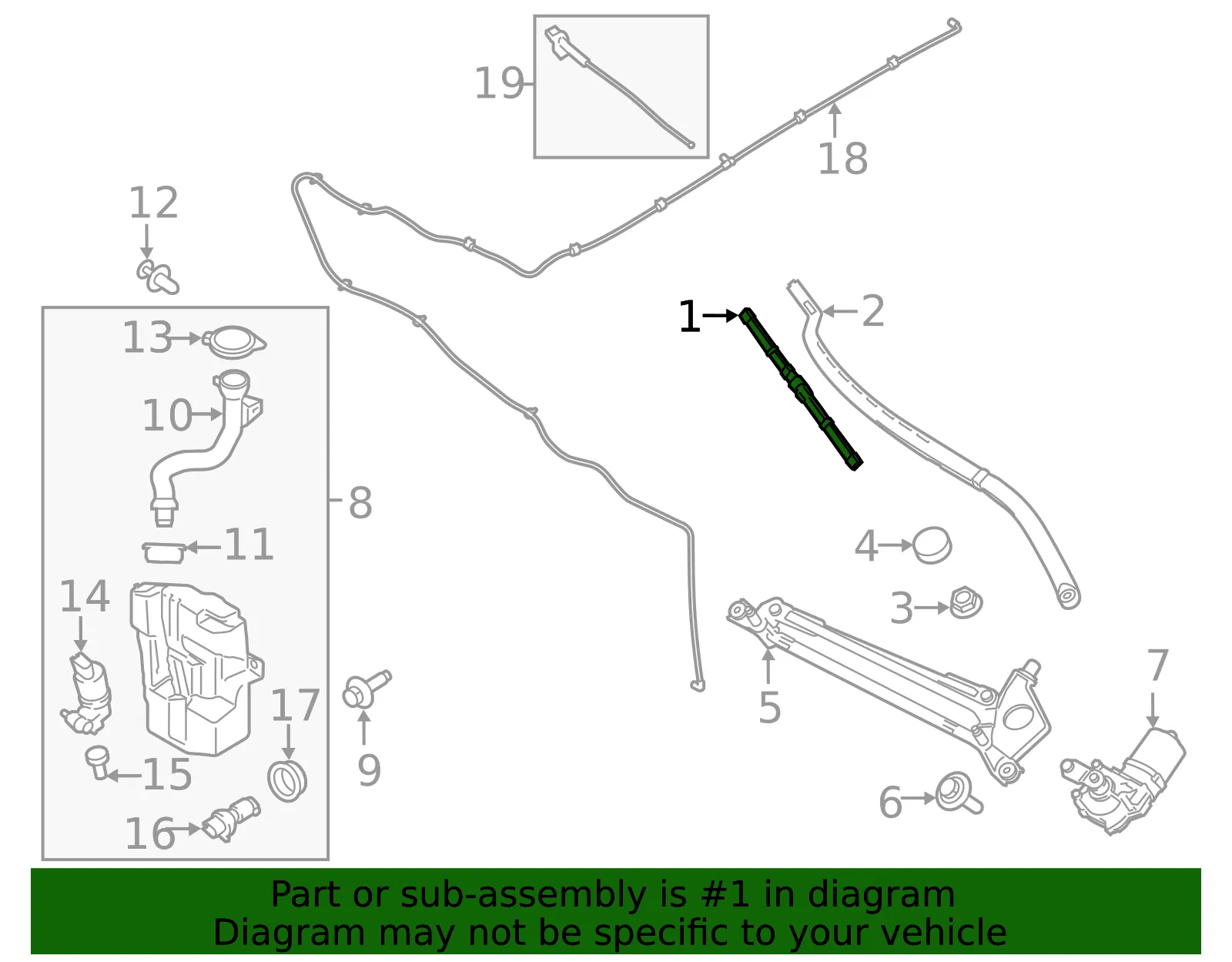 Blade Assembly Wiper - Ford (EJ7Z-17528-AA) - view 8